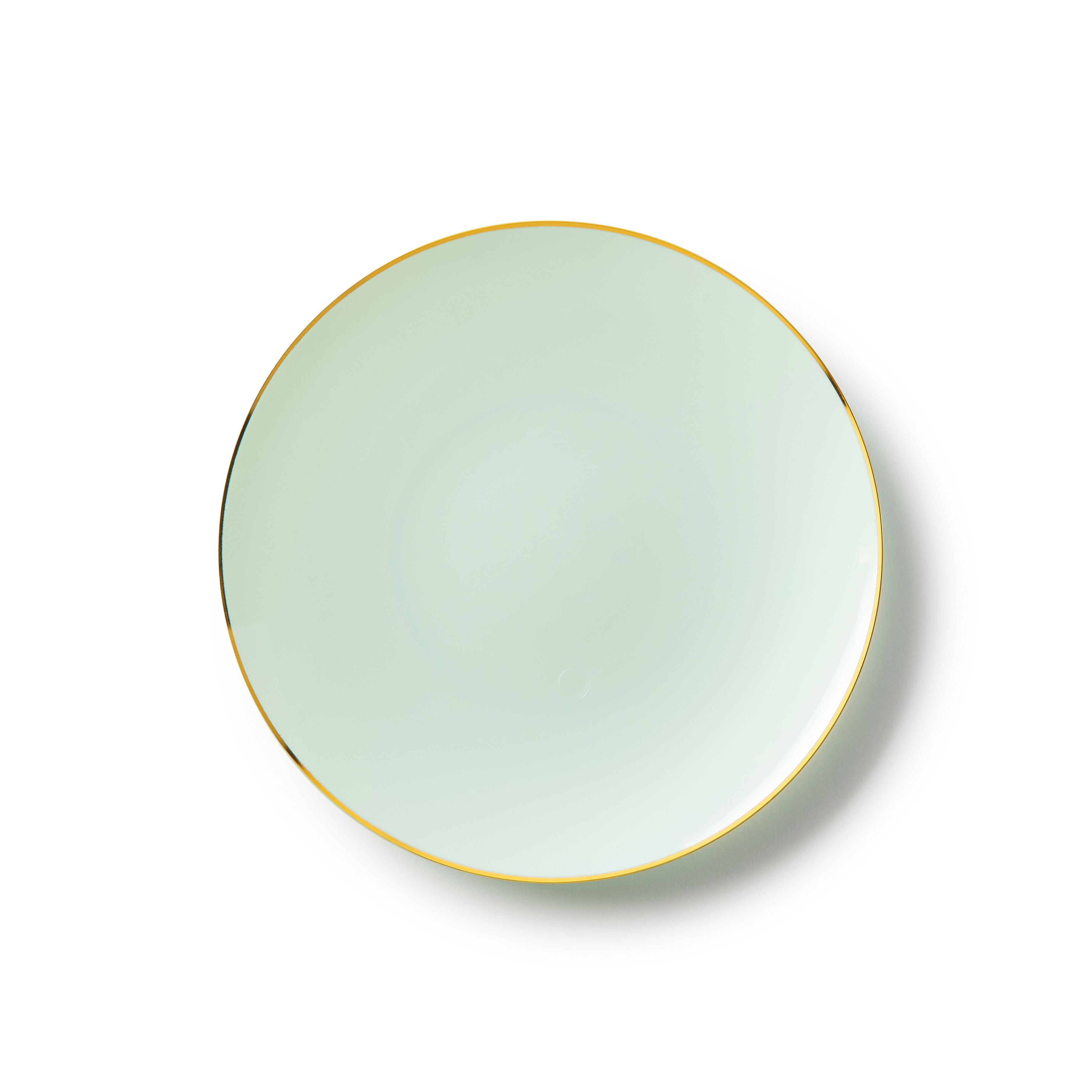32-Pack Green & Gold Round Plastic Dinnerware Set for 16 Guests - Eco-Friendly Disposable Plates, Cups & Cutlery - Perfect for Parties, Picnics, BBQs & Outdoor Events