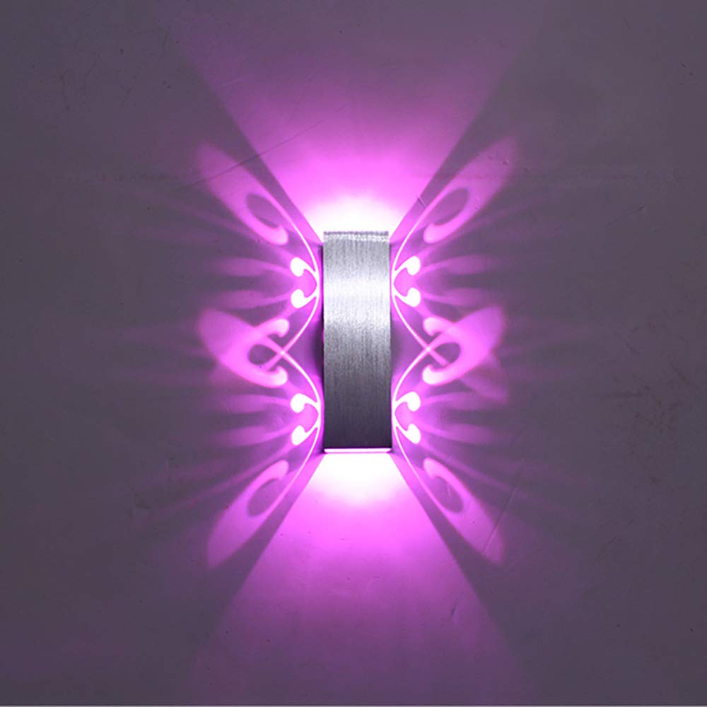 Modern 6W LED Wall Light - Aluminum Surface Mounted Indoor Lighting for Bedroom, Living Room & Corridor - Energy Efficient Purple Ambient Light for Home Decor & Mood Lighting