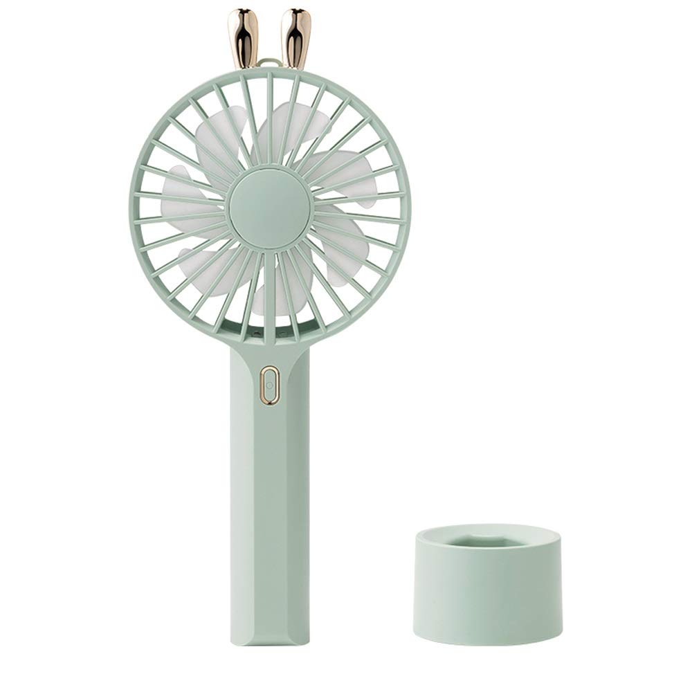 LOGO Mini USB Rechargeable Portable Electric Fan - Quiet Handheld Fan for Office, Dorm, Travel & Camping | Cute Personal Cooling Fan for Students, Desktop & Outdoor Use