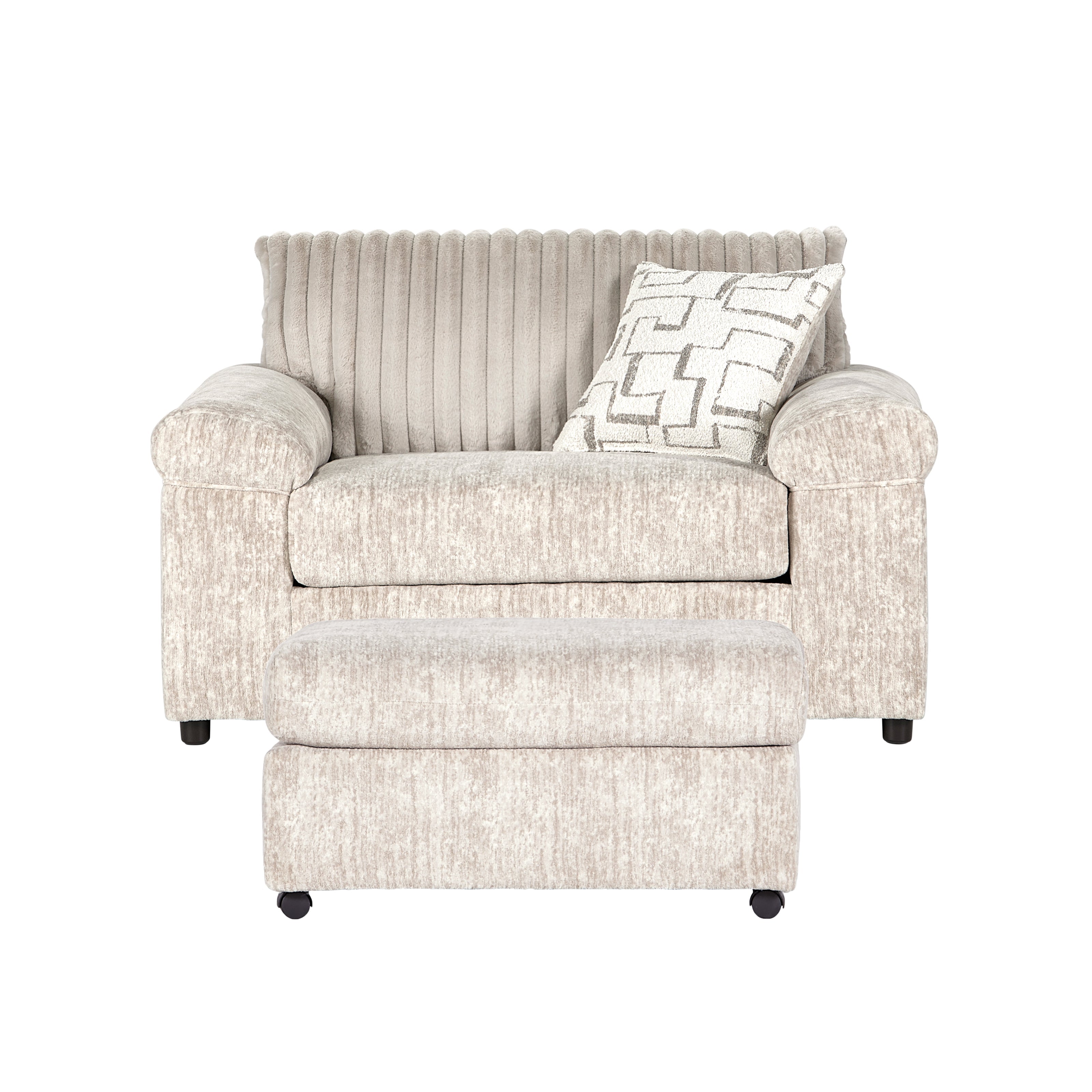 Roundhill Furniture Nason Wide Wale Corduroy Cuddle Chair and Ottoman Set - Plush Comfort for Living Room, Bedroom & Reading Nook