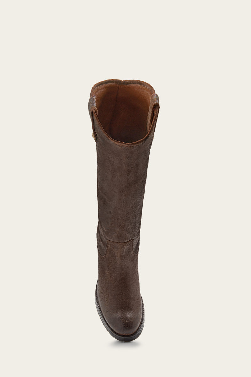 Melissa Double Sole Button Lug Tall Boots - Vintage Pre-Loved Leather Ankle Boots for Women | Perfect for Fall, Winter & Casual Outfits