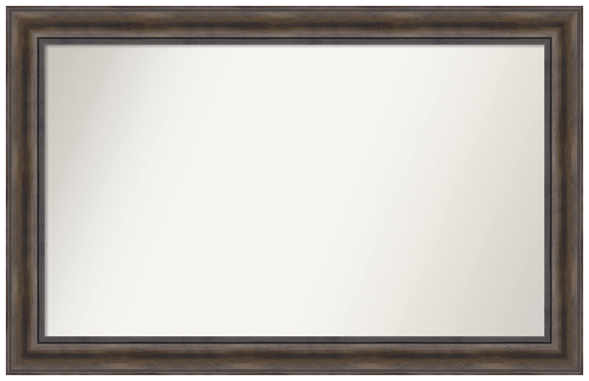 Amanti Art Rustic Pine Wood Wall Mirror 28.5x44.5 Inches - Custom Size Non-Beveled Bathroom Mirror with Brown Frame - Perfect for Bedroom, Living Room & Entryway Decor