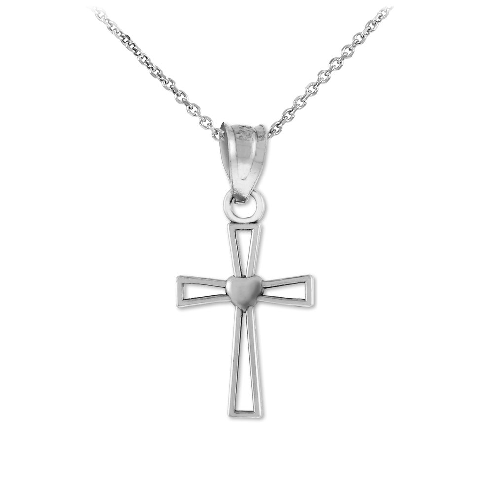 925 Sterling Silver Heart Cross Charm Pendant Necklace for Women - Elegant Religious Jewelry Gift for Valentine's Day, Anniversary & Everyday Wear