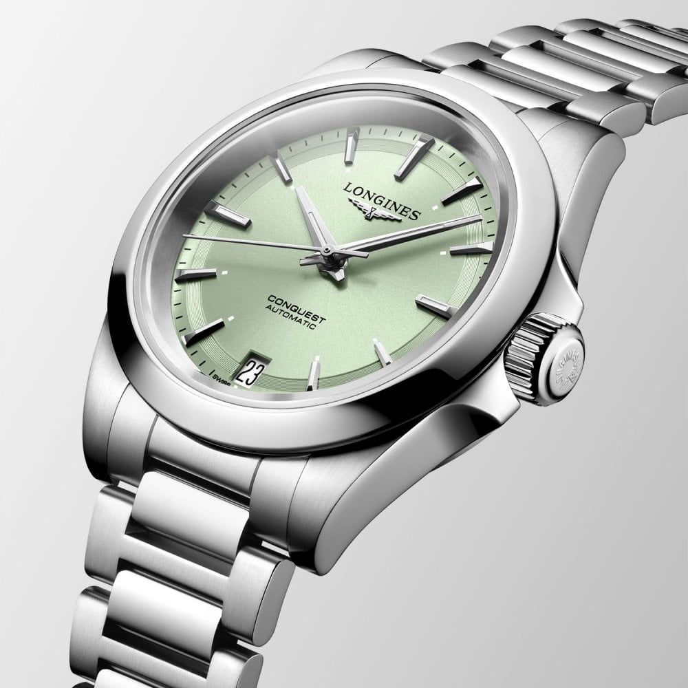 Longines Conquest 41mm Green Automatic Women's Watch - Luxury Swiss Timepiece for Business, Formal & Everyday Wear