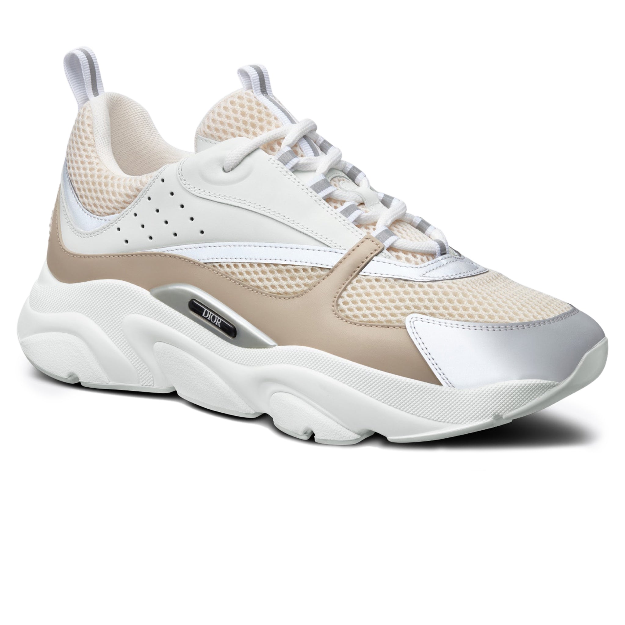 Dior B22 Beige White Calfskin Sneakers - Luxury Designer Casual Shoes for Men | Perfect for Streetwear, Office & Date Night Outfits