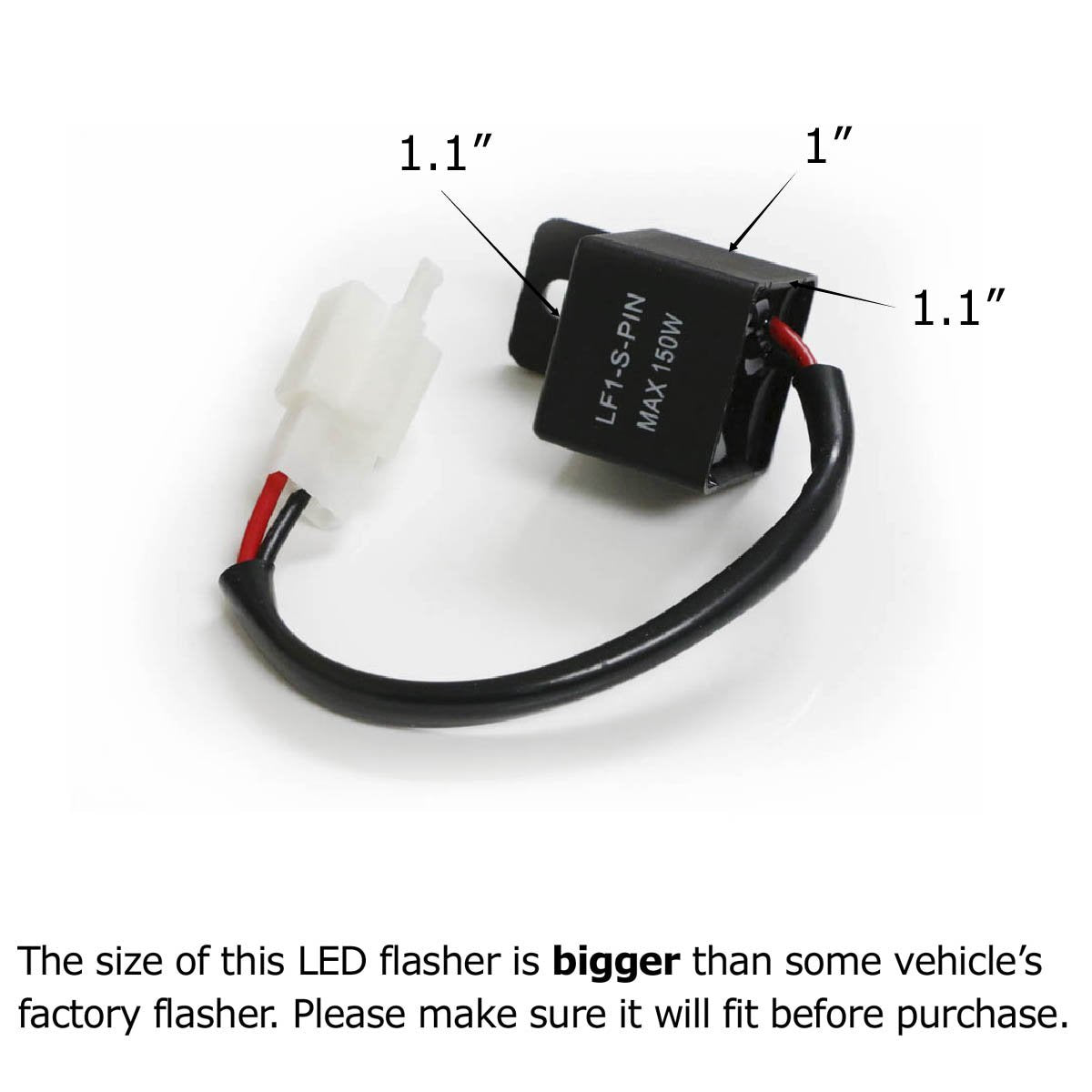 2 Pin LED Flasher Relay with Adapter - Fix Hyper Flash for Turn Signal Bulbs | Compatible with Cars, Trucks, Motorcycles & Trailers