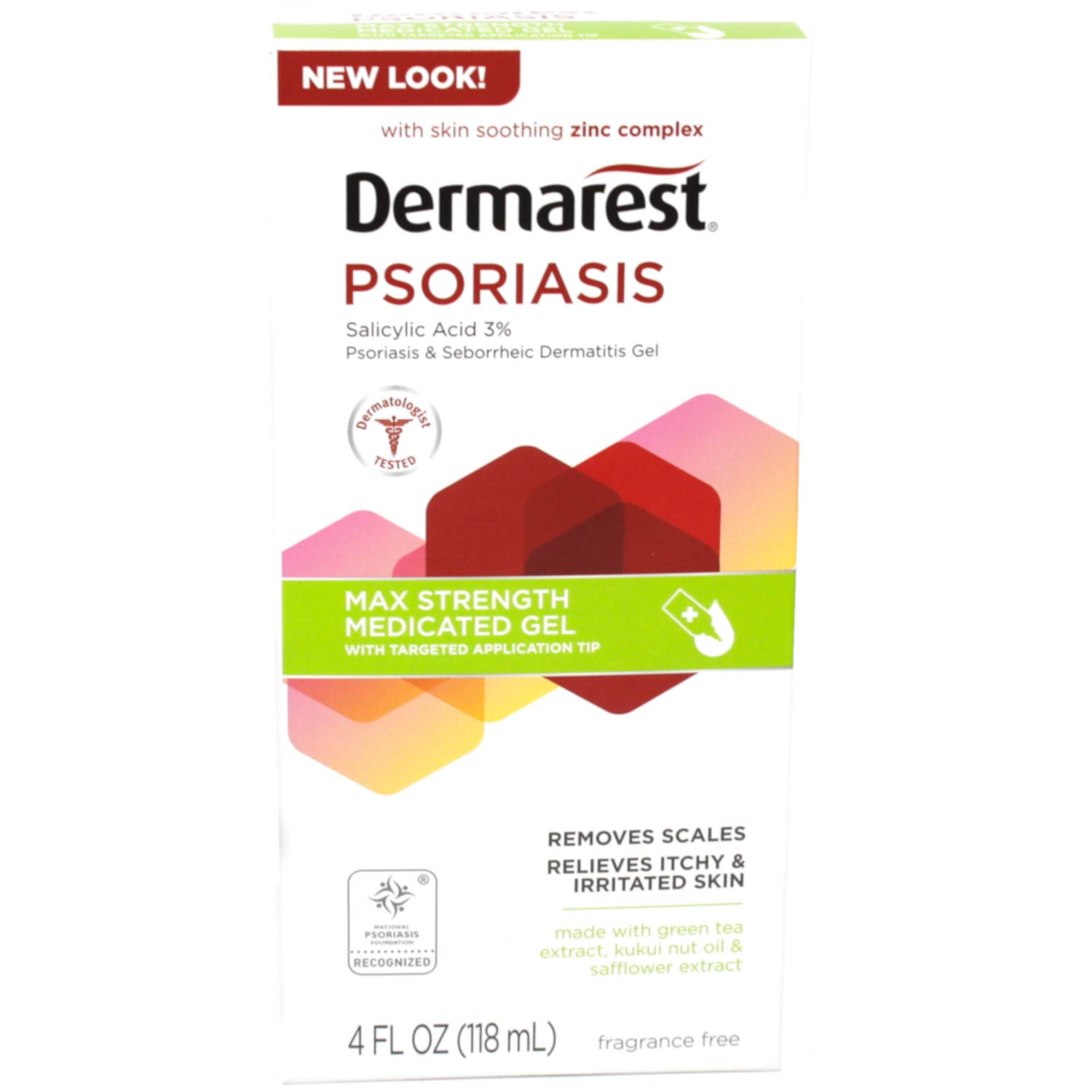 Dermarest Psoriasis Medicated Treatment Gel for Scalp & Body - 4 oz Fl Oz - Fast Itch & Flake Relief - Dermatologist Recommended for Dry, Irritated Skin - Use After Shower or Before Bedtime