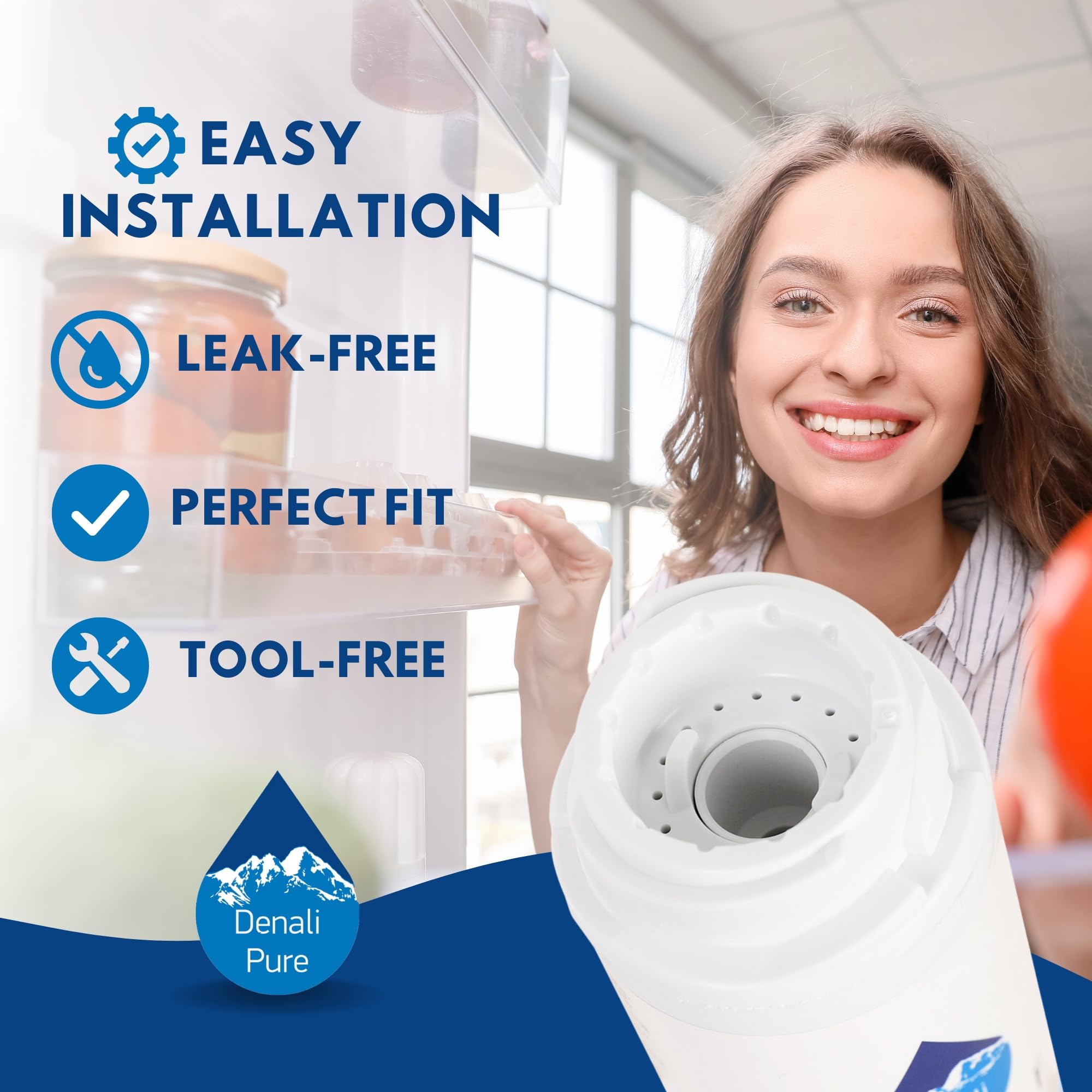 2-Pack GE PFCS1NJXASS Refrigerator Water Filter Replacement - Compatible with GE GSWF Fridge Water Filter Cartridge | Clean Drinking Water for Home & Office Use