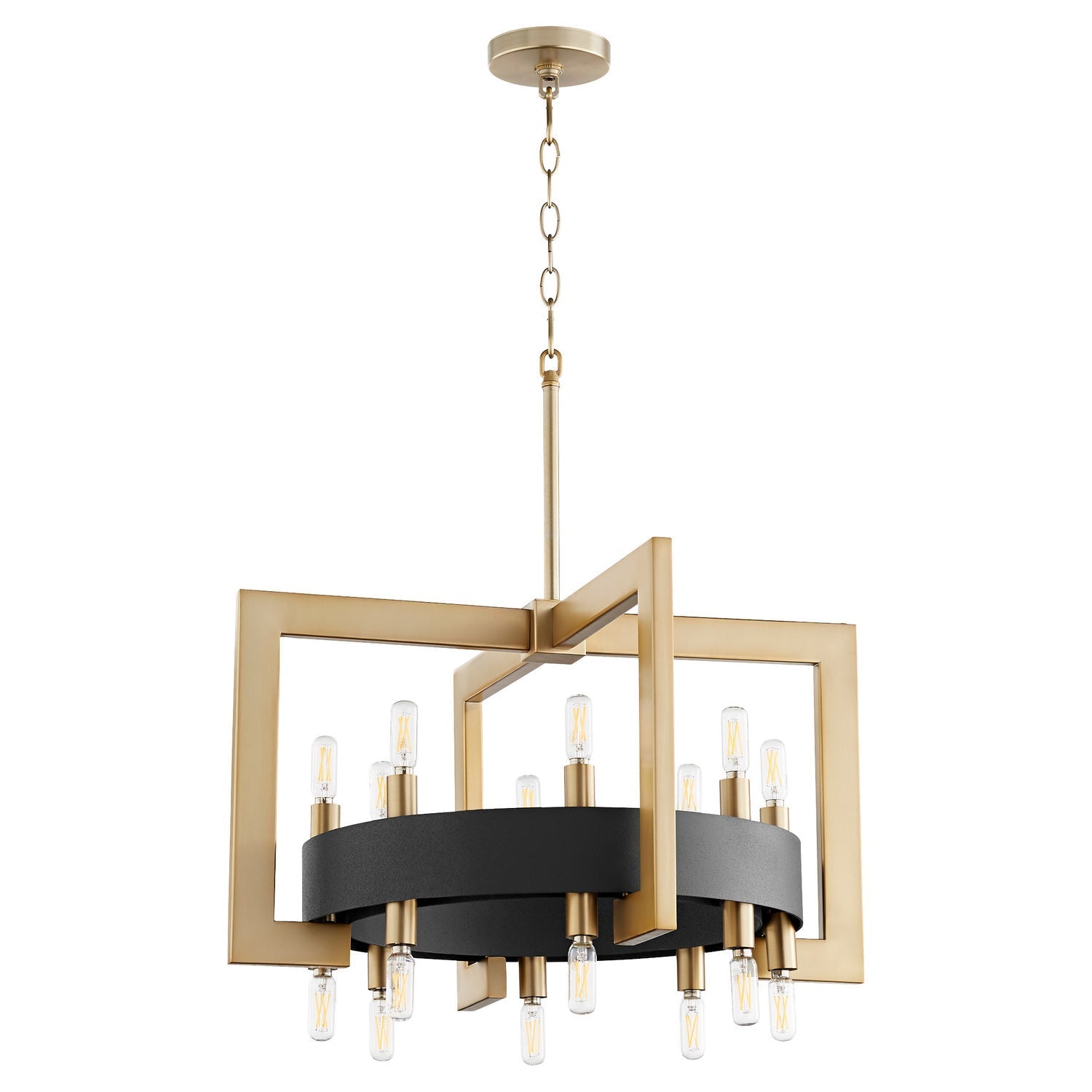 Cyan Design 11268 Archibald 16-Light Chandelier in Noir & Aged Brass - Elegant Dining Room Lighting for Home Decor