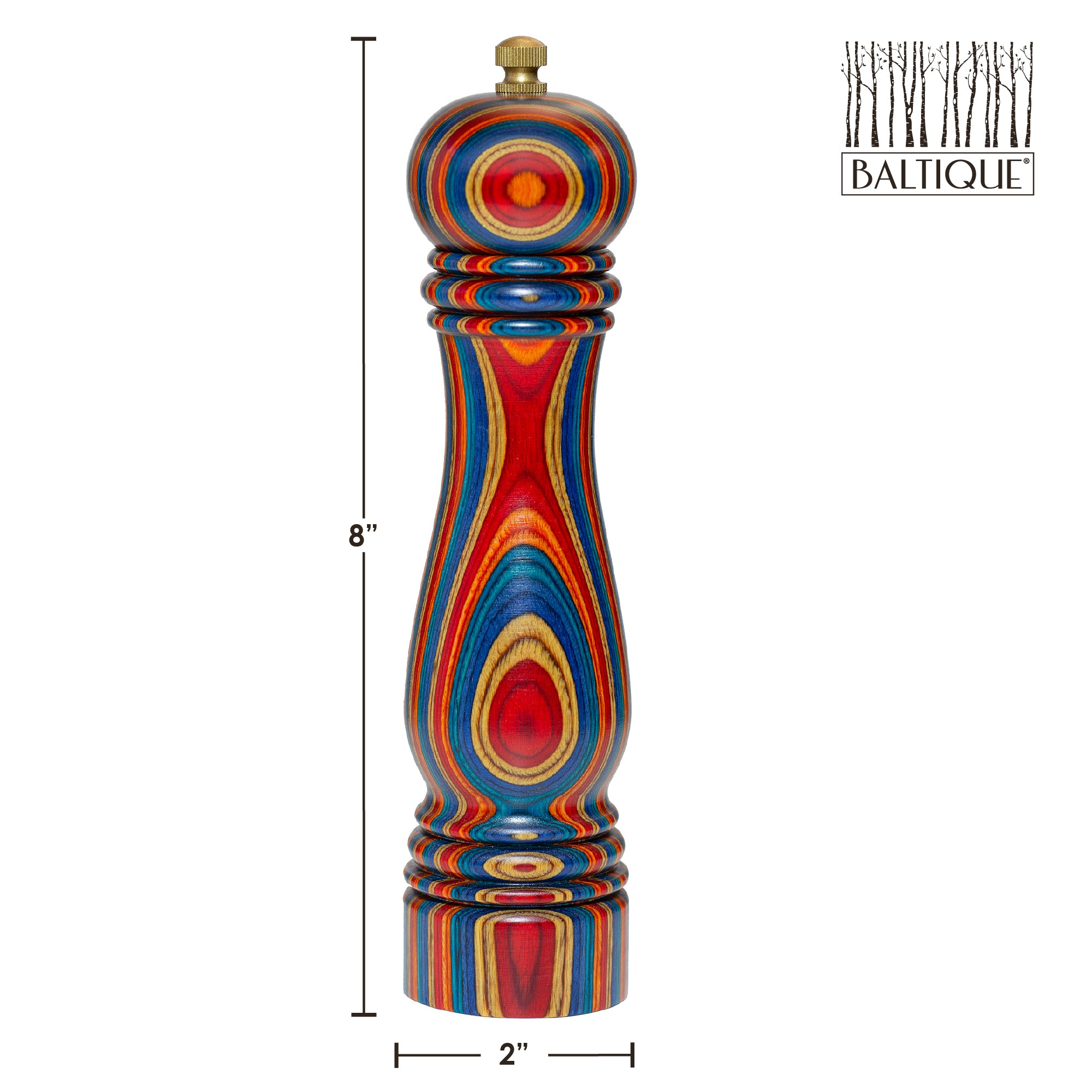 Baltique® Montego Bay Collection Premium Pepper Grinder - Adjustable Coarseness, Ceramic Mechanism - Perfect for Kitchen, Dining Table & Gourmet Cooking