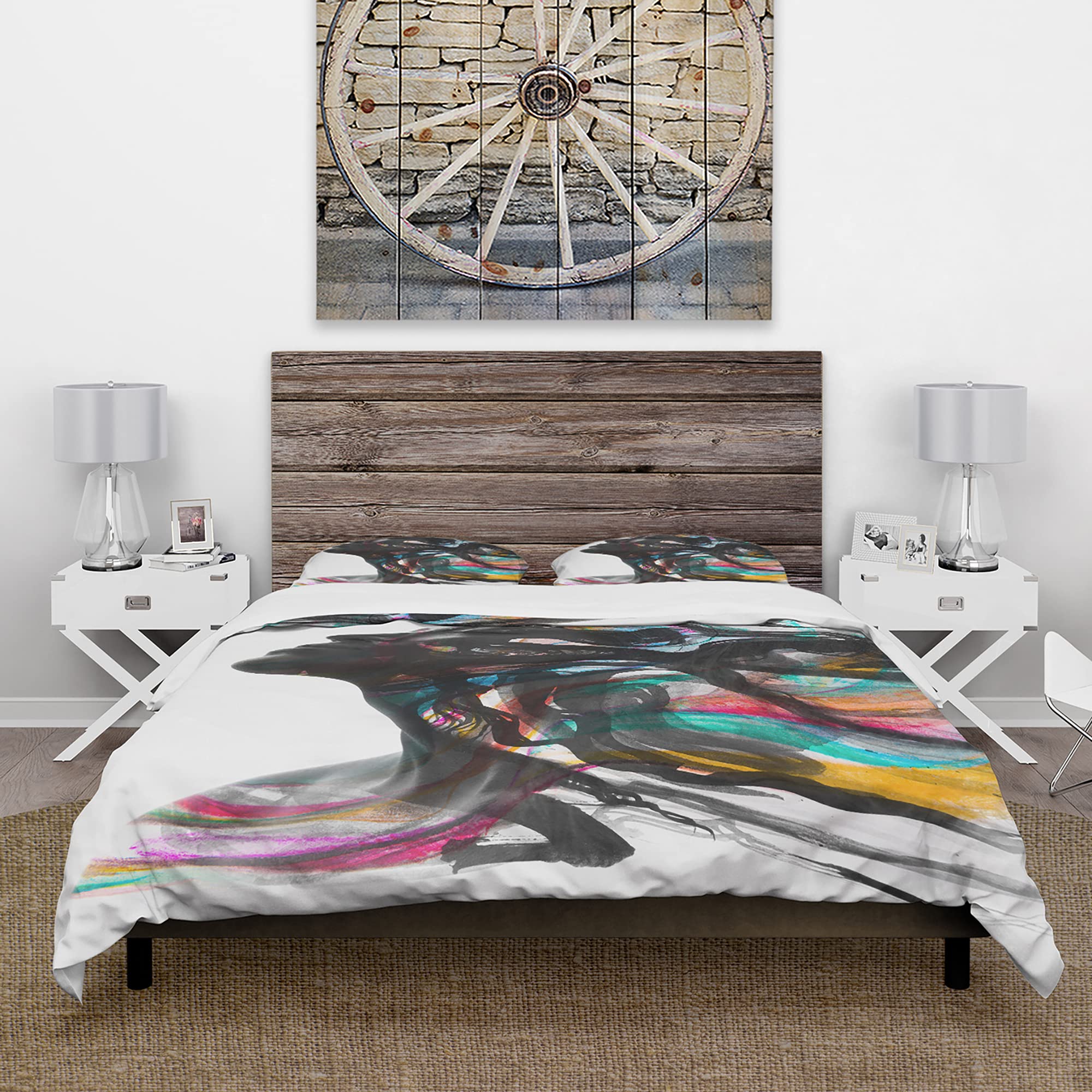 Modern Contemporary White Duvet Cover Set King - Romantic 3-Piece Bedding for All Seasons