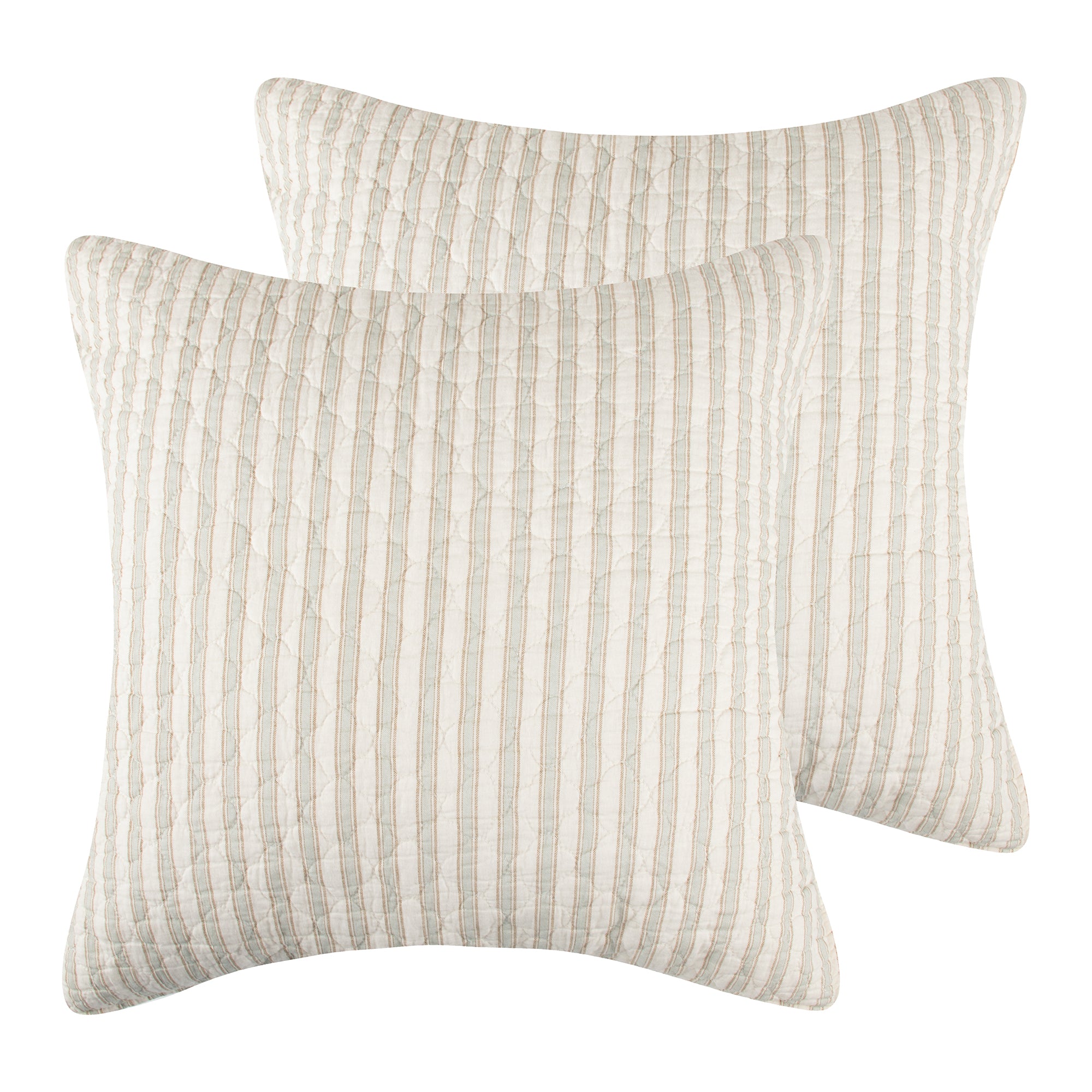 Lyon Teal Euro Sham Pillowcase Set of 2 - 100% Cotton Decorative Square Pillow Covers for Sofa, Bed & Couch - Home Decor Accent Pillows for Living Room & Bedroom