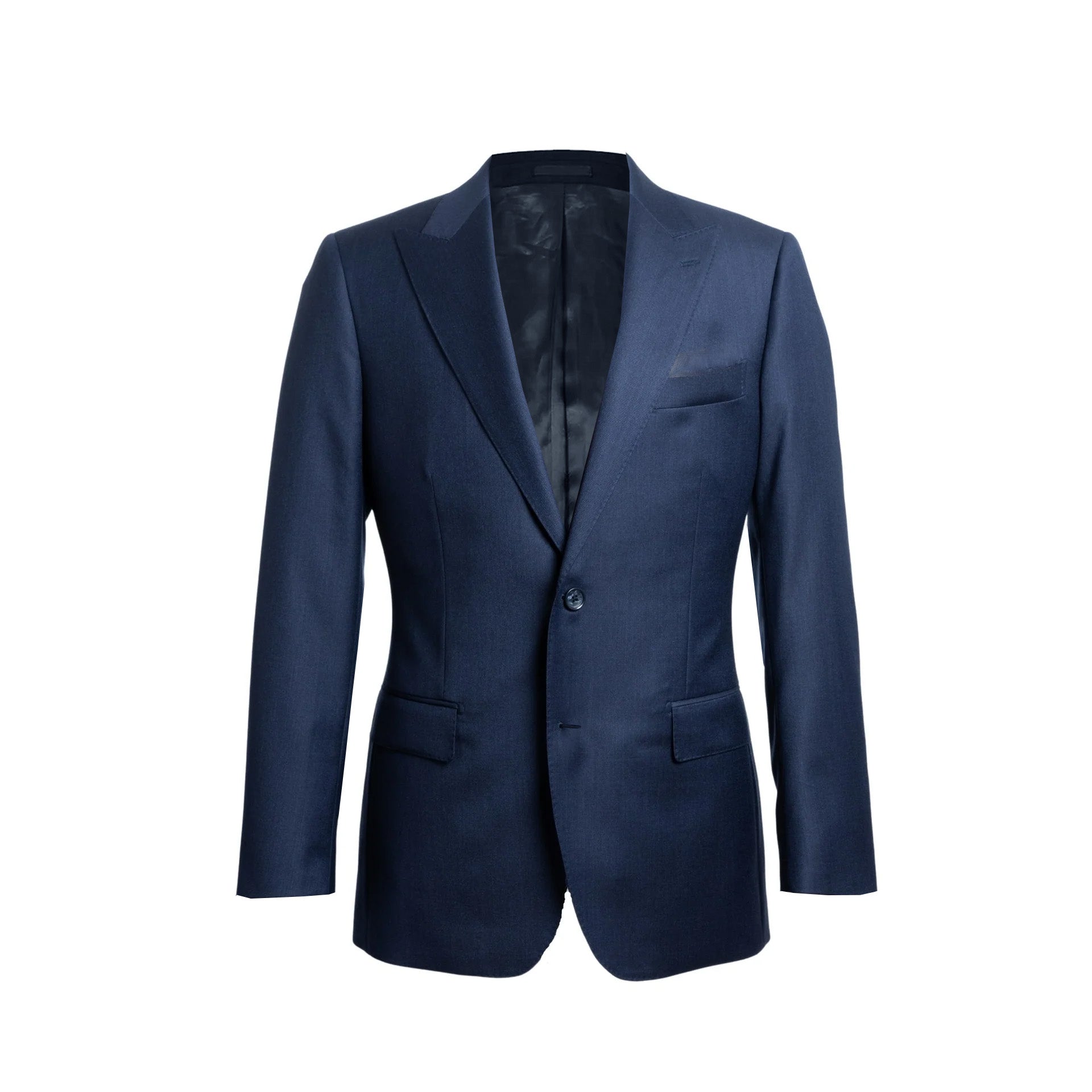 Premium Westminster Vitale Barberis Canonico Wool Suit for Men - Navy Blue Peak Lapel Business Attire - Perfect for Weddings, Office Meetings & Formal Events