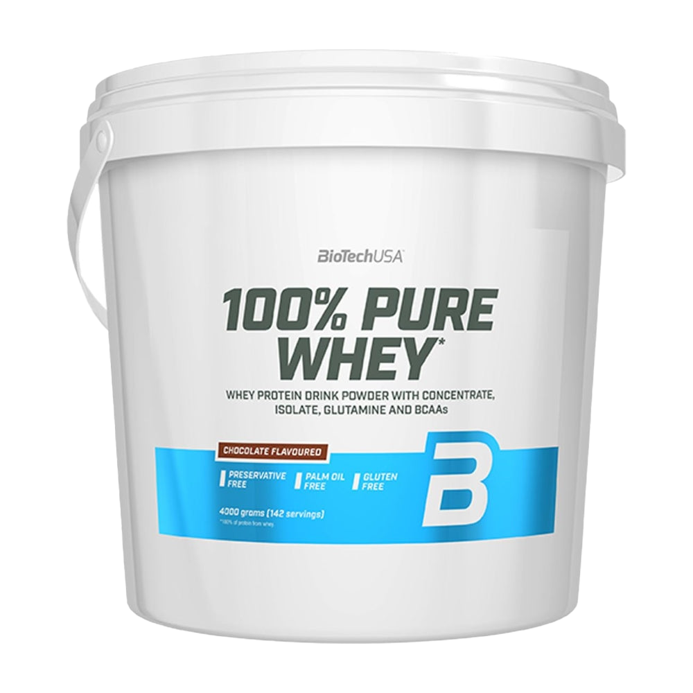BioTechUSA 100% Pure Whey Protein Powder - Bourbon Vanilla Flavor, 4kg (4000g) for Muscle Recovery & Post-Workout Nutrition | Gym Supplement for Athletes & Bodybuilders