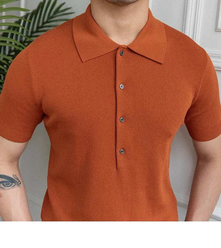 Premium British Polo Shirt for Men - Classic Casual Cotton Knit Top for Golf, Work & Everyday Wear