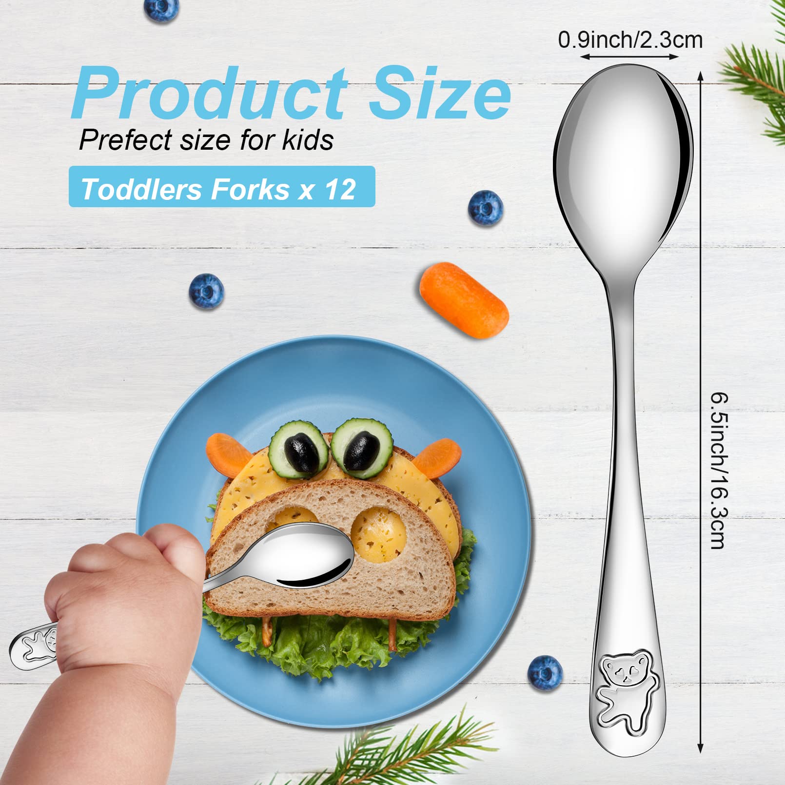 24-Piece Stainless Steel Toddler Spoons Set - 6.5 Inch Baby & Kids Safe Flatware for Self Feeding - Dishwasher Safe Utensils for Home, Daycare & Travel