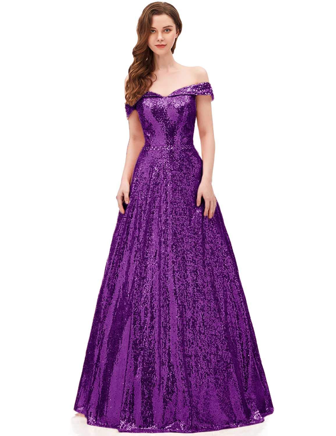 Elegant YIRENWANSHA Women's Off Shoulder Sequin Empire Waist Prom Gown - Perfect for Evening Parties, Homecoming Dances & Formal Events