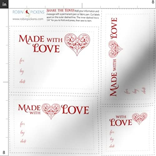 Spoonflower Satin Fabric Fat Quarter - Quilt Love Label Printed Fabric for Sewing, Lining, Apparel, Fashion, Blankets & Home Decor | Perfect for DIY Crafts, Quilting, and Home Decoration Projects
