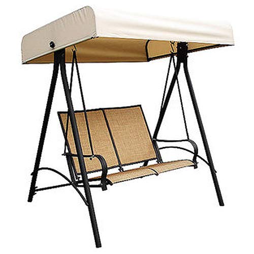 Sand Dune 2-Person Swing Replacement Canopy Top Cover - Durable Outdoor Shade Cover for Patio, Garden, and Backyard Relaxation