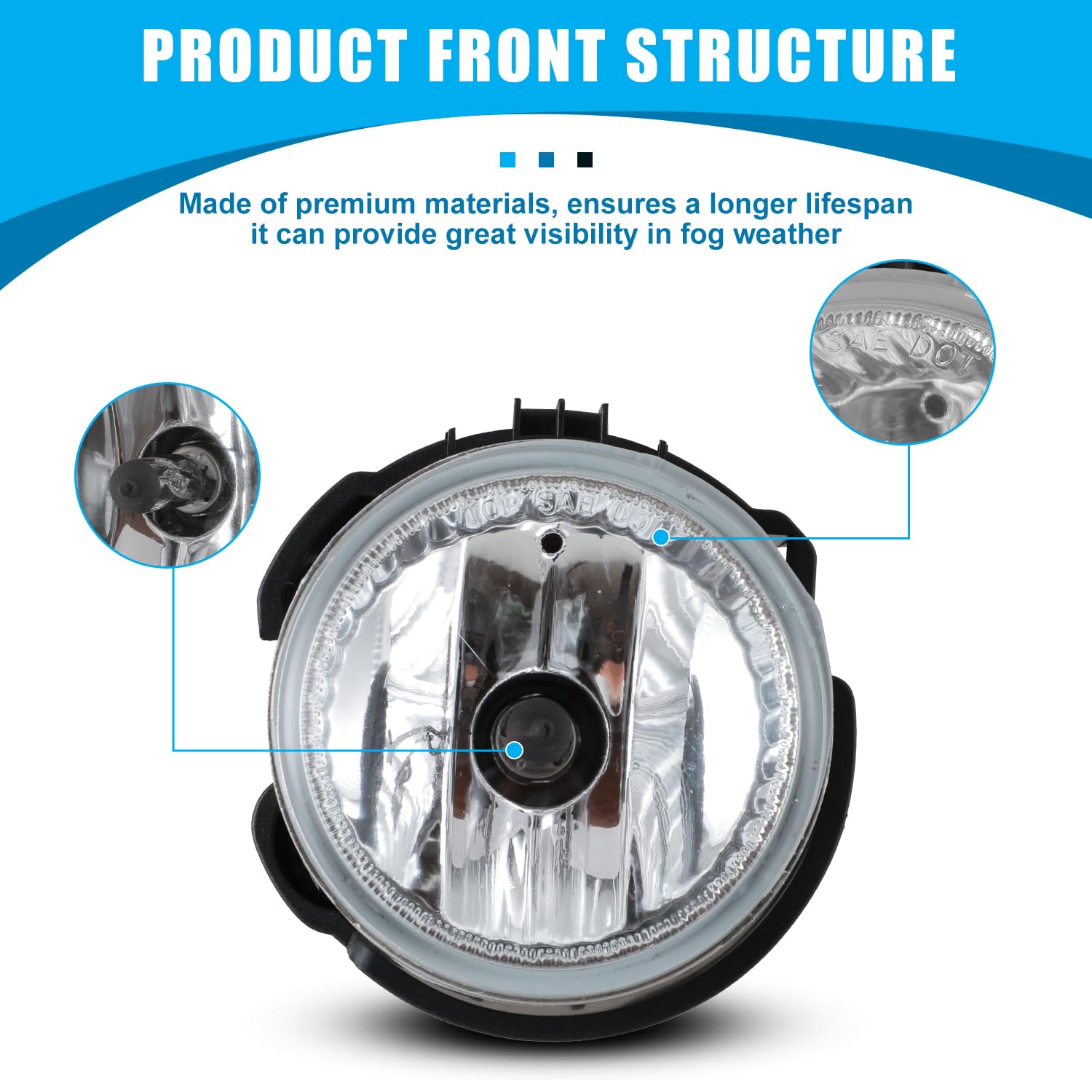 CPW Fog Lights Assembly Replacement for Subaru Forester (2009-2013) & Impreza WRX STI (2008-2010) - Durable Driving Fog Lights for Enhanced Night Visibility & Off-Road Safety