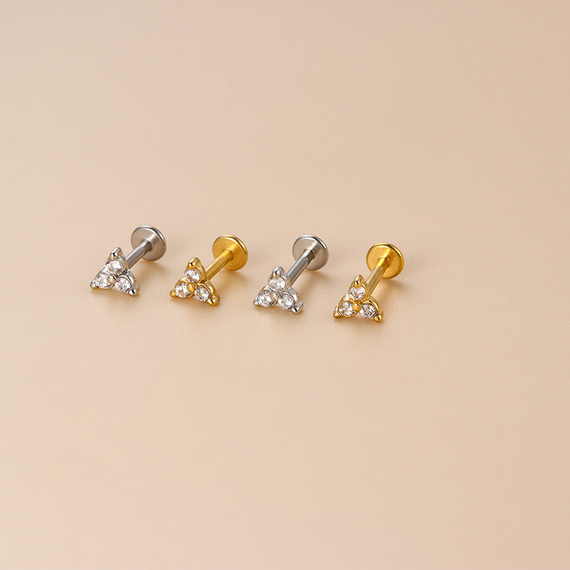 16G Surgical Steel Cartilage Earrings - Triangle Stud Earrings for Women | Hypoallergenic Body Jewelry for Pierced Ears | Perfect for Everyday Wear, Parties & Special Occasions