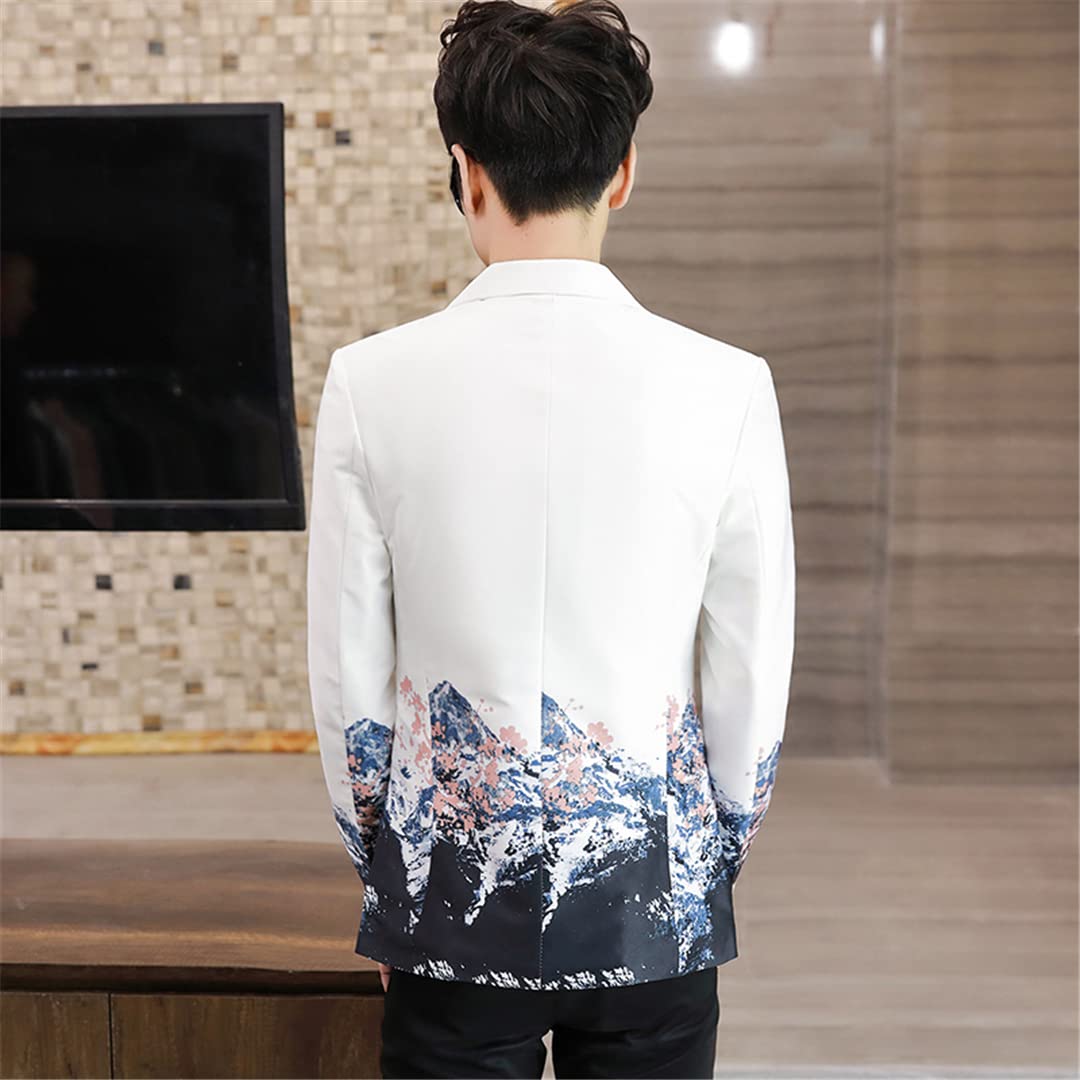 Korean Style Men's Printed Suit Jacket - Spring & Autumn Fashion Coat for Youth | Casual Office Wear & Dating Outfits