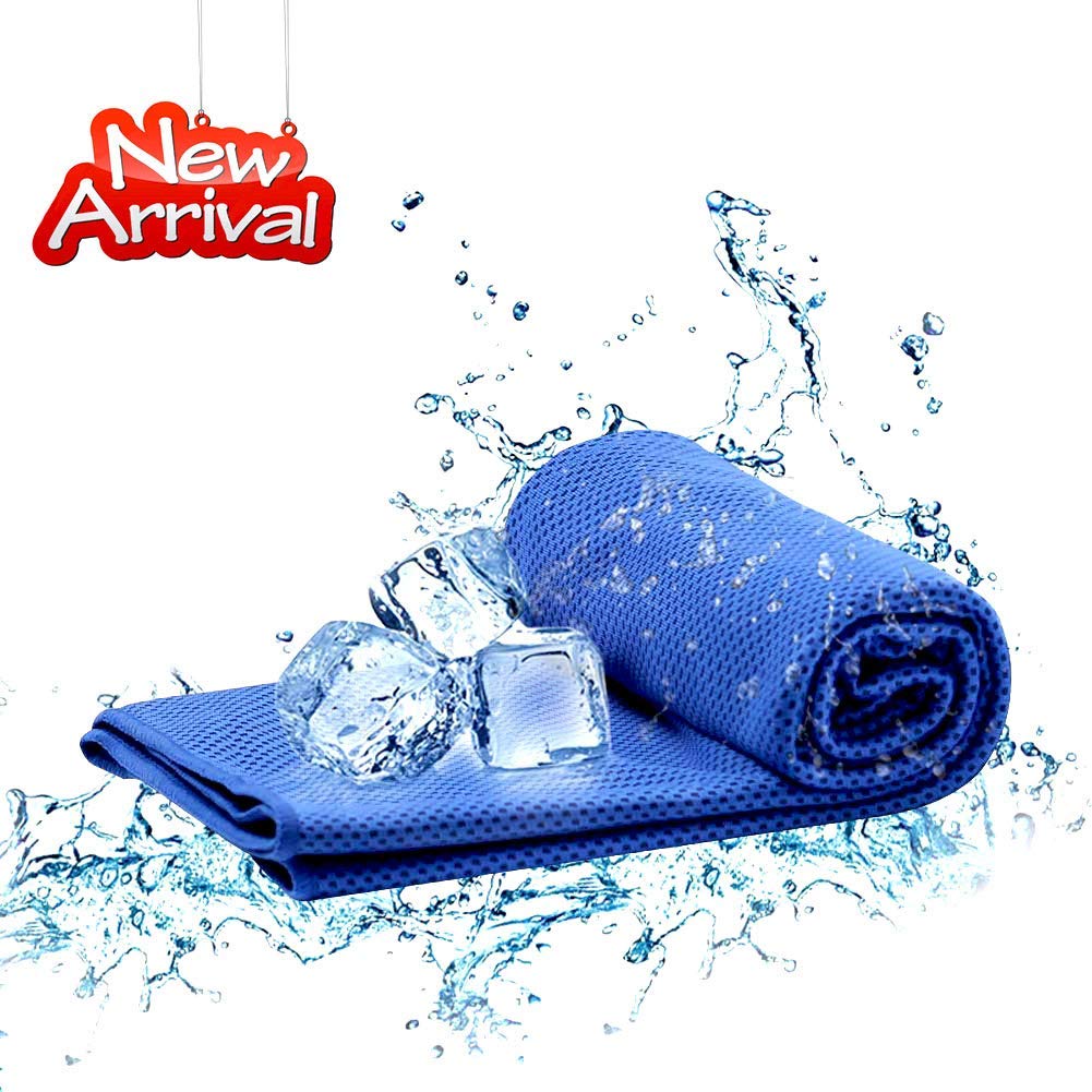 Instant Cooling Towels for Neck - Chilling Ice Towel Wrap for Hot & Cold Therapy, Perfect for Workout, Camping, Gym, Yoga & Outdoor Activities - Sapphire Blue