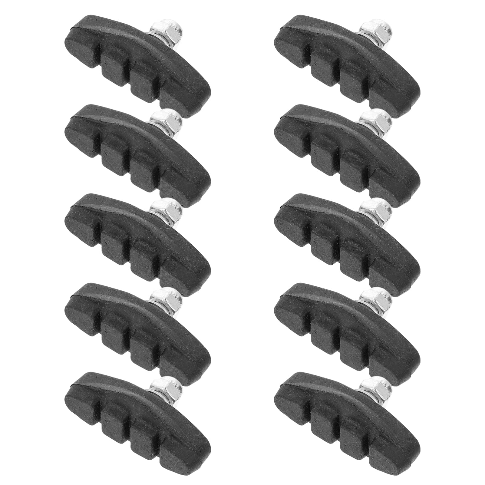 10 Pairs of Road & Mountain Bike Brake Pads - High Performance Rubber Shoes for Disc Brakes - 4X2.5X1.2CM Replacement Brake Blocks - Silent & Durable - Perfect for Cycling, Commuting & Outdoor Adventures