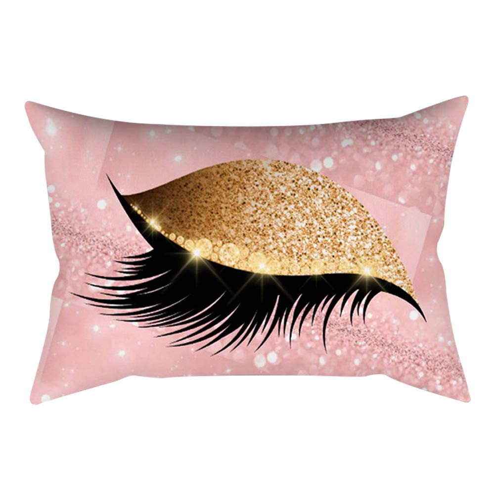 Haofy Decorative Pillow Cover - 12x20 Inch Oblong Throw Pillow Case with Eyebrow Pattern for Sofa, Bedroom & Car Decor - Perfect for Home Styling, Cozy Living Room Accents & Vehicle Comfort