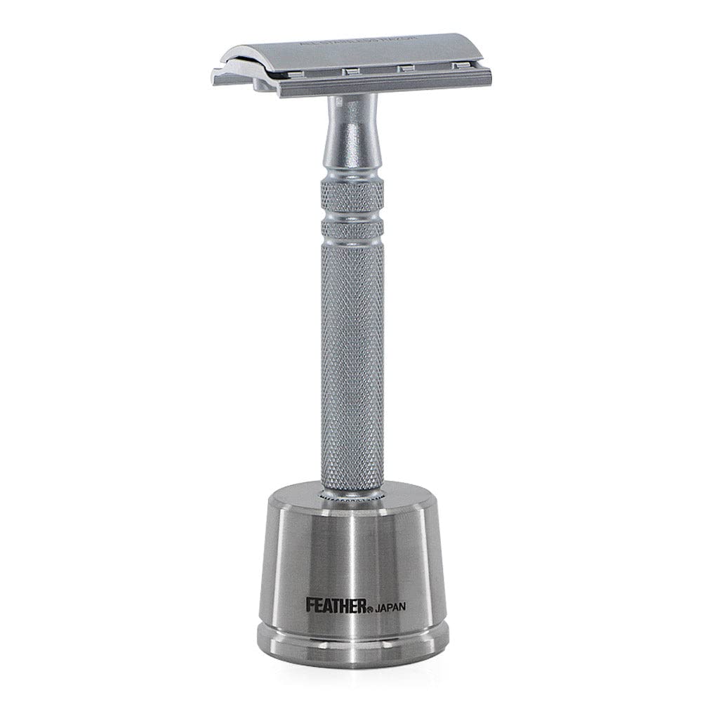 Jatai Feather Stainless Steel Double Edge Safety Razor with Stand - Premium Men's Shaving Kit Includes 5 Extra Blades & Luxury Gift Box - Perfect for Wet Shaving, Travel & Grooming Gifts