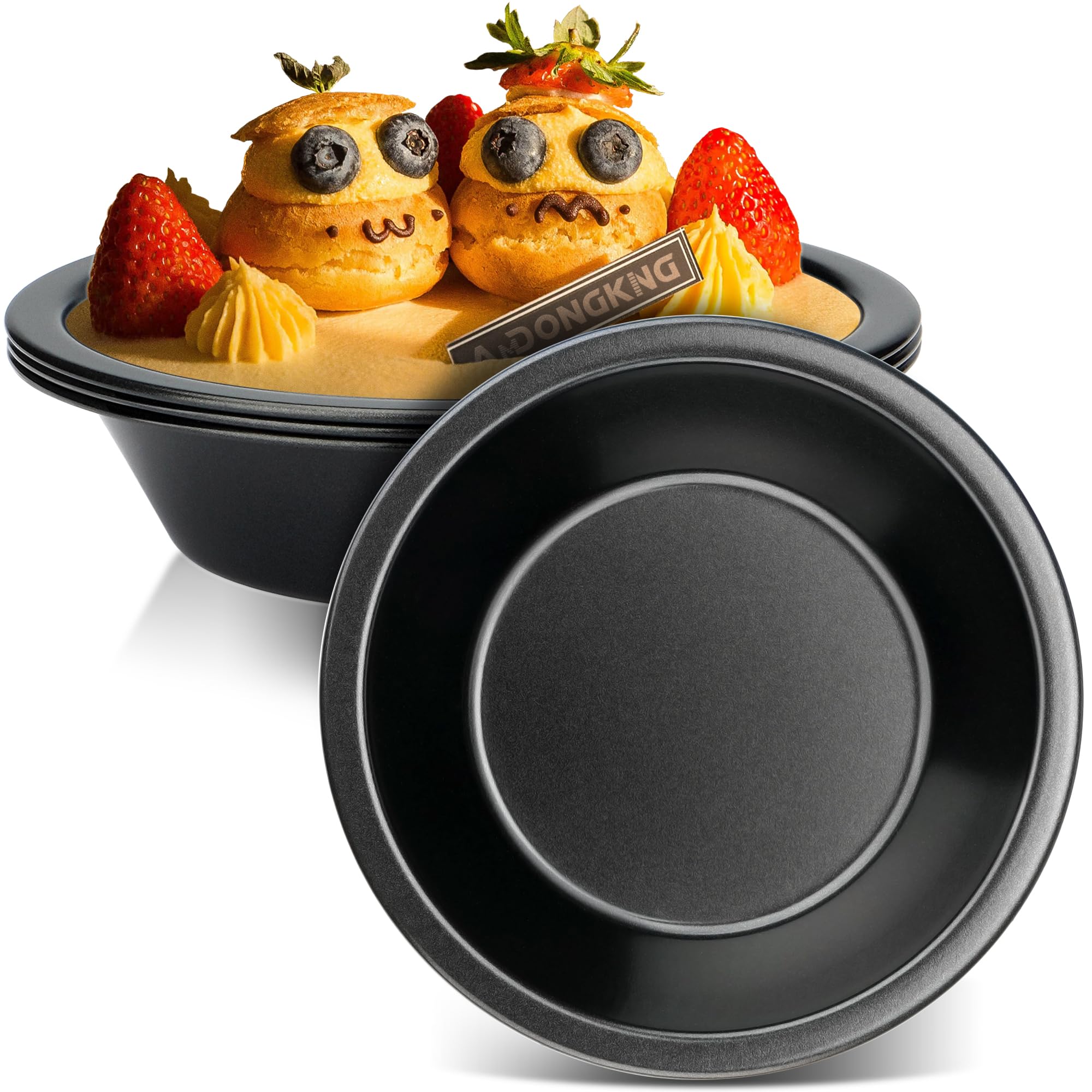 5 Inch Nonstick Mini Pie Pans - 4 Pack Small Round Cake & Meat Pie Tins for Oven Baking, Air Fryer & Instant Pot | Perfect for Individual Desserts, Pot Pies & Party Treats
