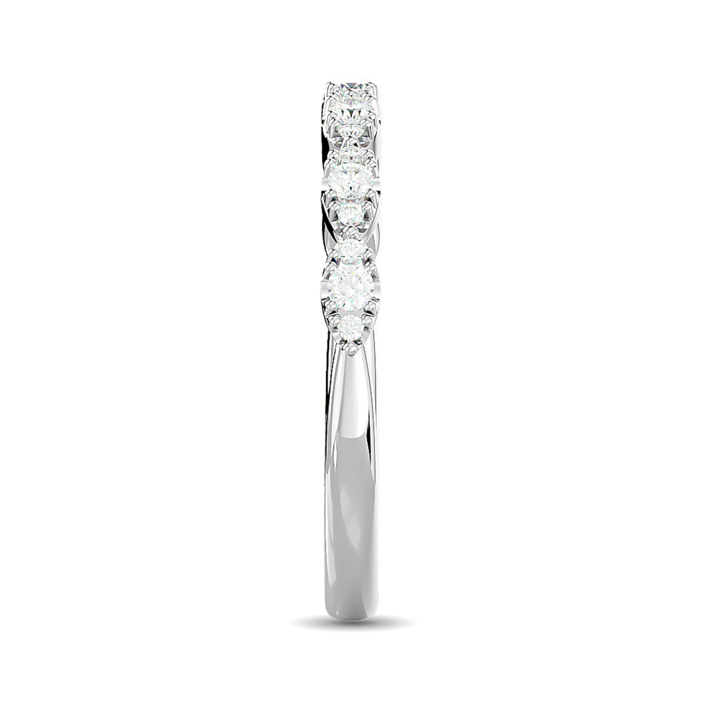 14K White Gold Diamond Wedding Band - 1/5 ct tw Total Weight, Elegant & Timeless Bridal Ring for Engagement, Anniversary & Special Occasions