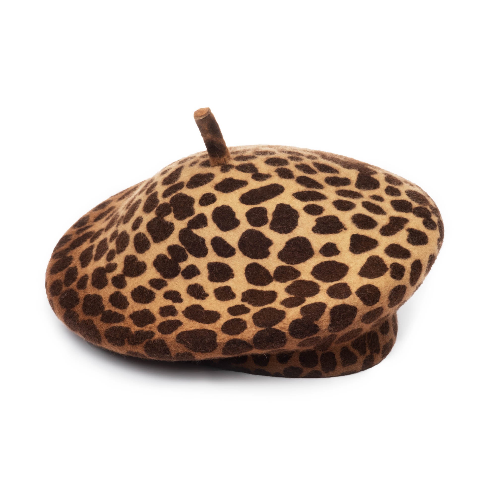 Stylish Dionne Leopard Print Felt Beret Hat for Women - Fashionable Winter Cloche Hat for Outdoor Activities, Parties & Daily Wear