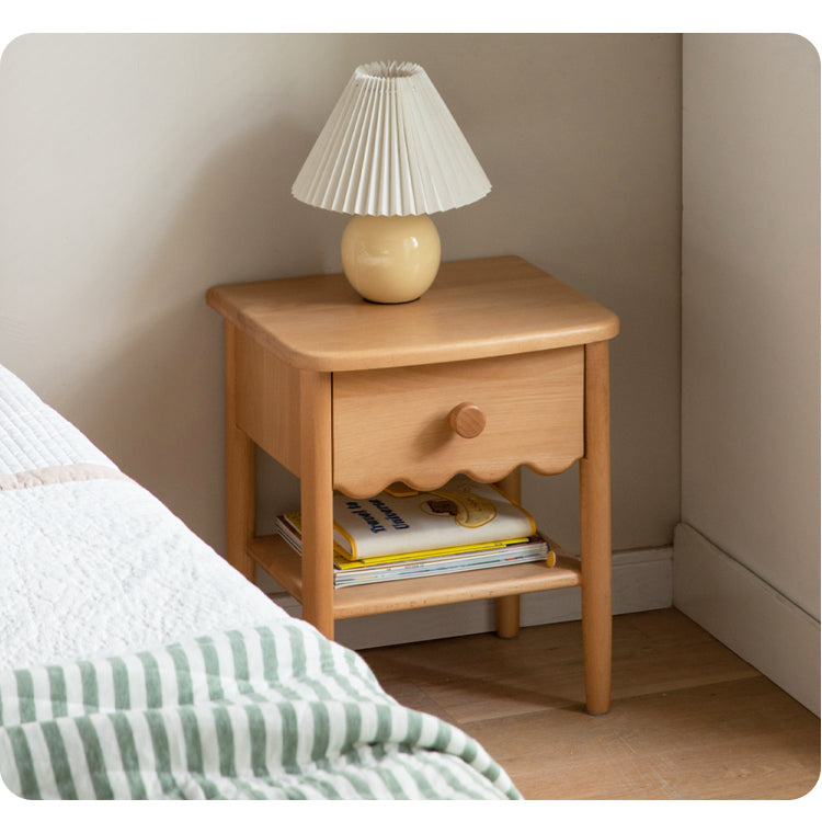 Solid Wood Nightstand - Beech or Oak Bedside Table for Bedroom, Modern & Rustic Home Decor, Durable & Stylish Furniture for Small Spaces