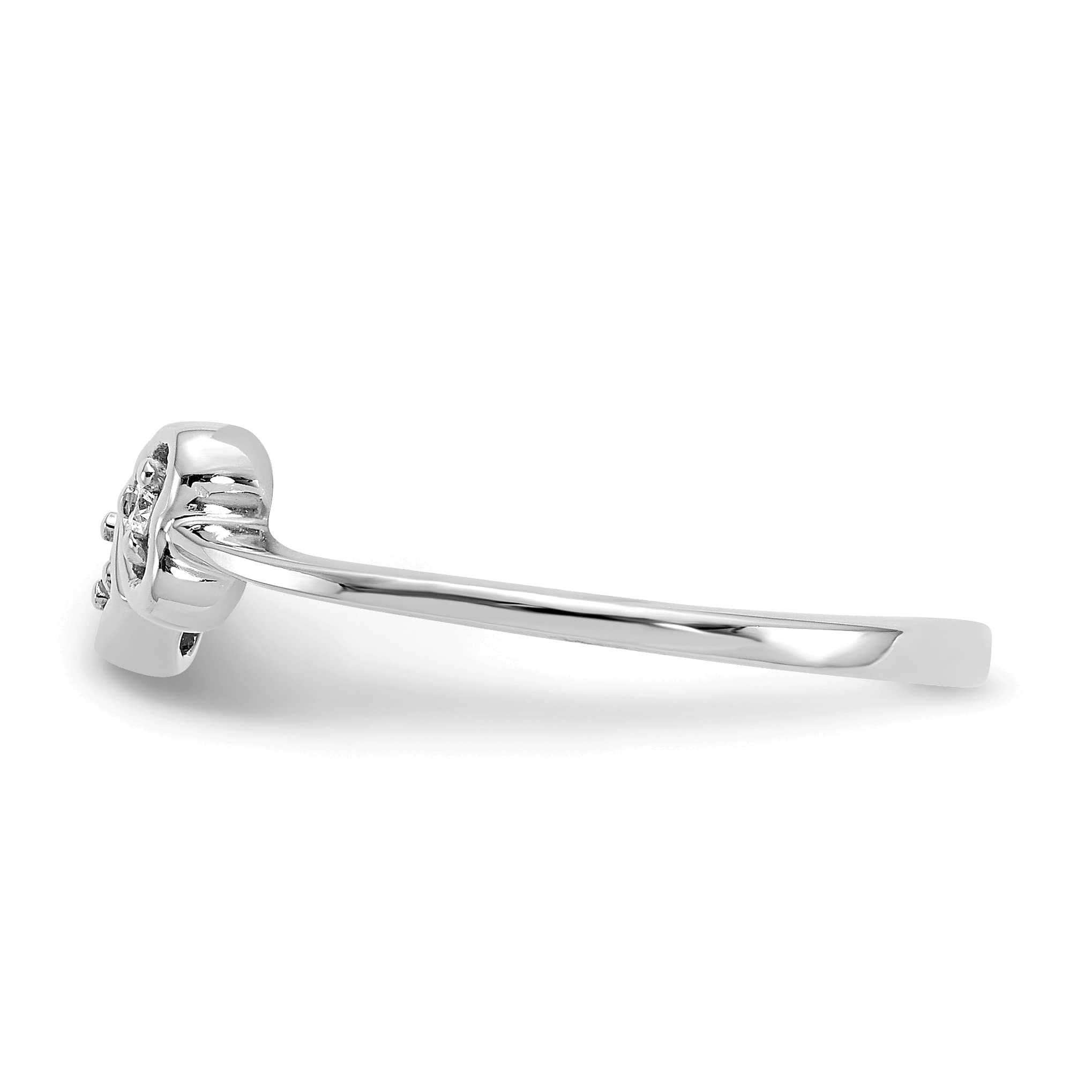 14K White Gold AA Diamond Heart Ring for Women - Size 6.0 - Elegant Valentine's Day Gift, Anniversary Jewelry & Everyday Luxury Accessory