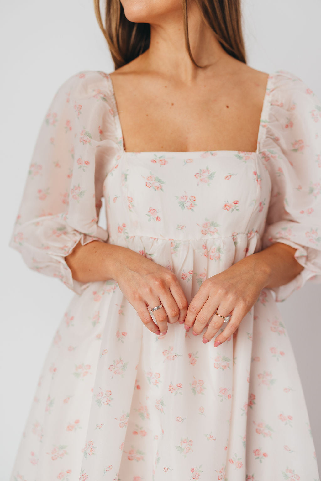 Mona Maxi Dress with Smocking - Blush Floral Print, Bump Friendly Maternity Dress, Inclusive Sizing S-3XL | Perfect for Weddings, Beach Vacations & Summer Outfits