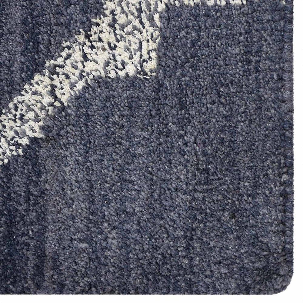 Hand Knotted Wool Geometric Area Rugs 5'x8' - Modern Rectangle Light Gray White Medium Pile Handmade Rug for Living Room, Bedroom, Office | Boho Chic Home Decor & Cozy Floor Covering