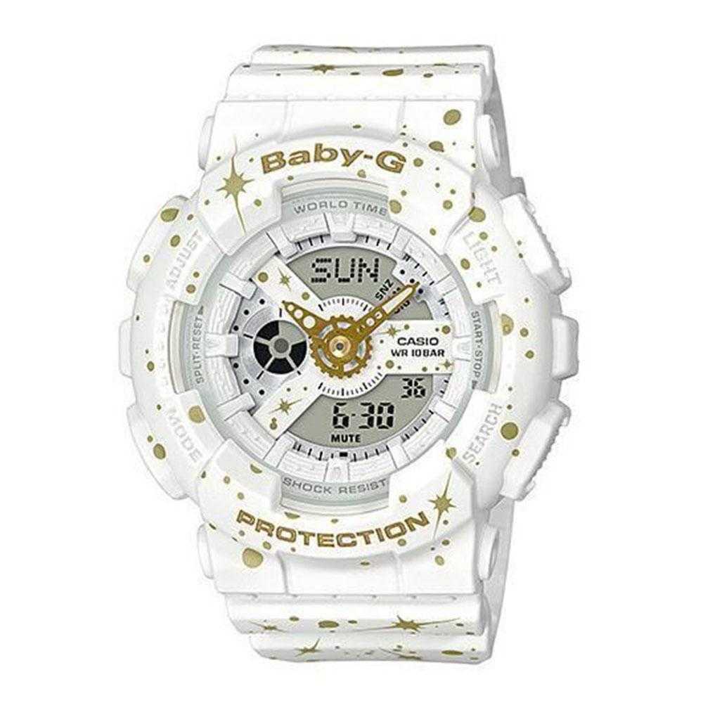 CASIO BABY-G BA-110ST-7ADR Digital Quartz White Resin Women's Watch - Sporty & Stylish for Outdoor Activities, Fitness & Everyday Wear