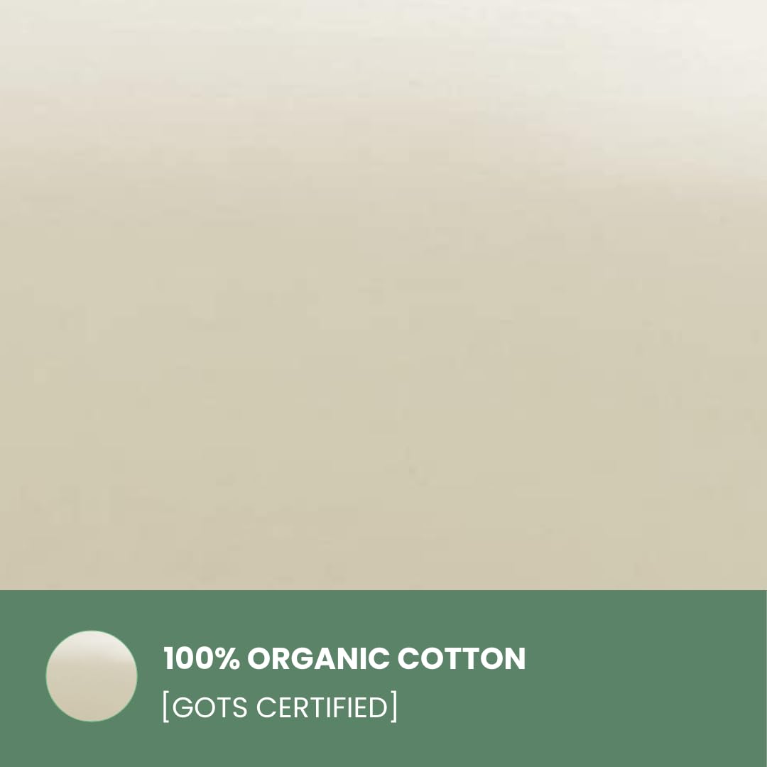 Organic Cotton Duvet Cover - Twin Size, Ivory - 350 Thread Count, GOTS Certified, Breathable & Luxuriously Soft - All Season Bedding for Bedroom, Guest Room & Dorm - Machine Washable & Hypoallergenic