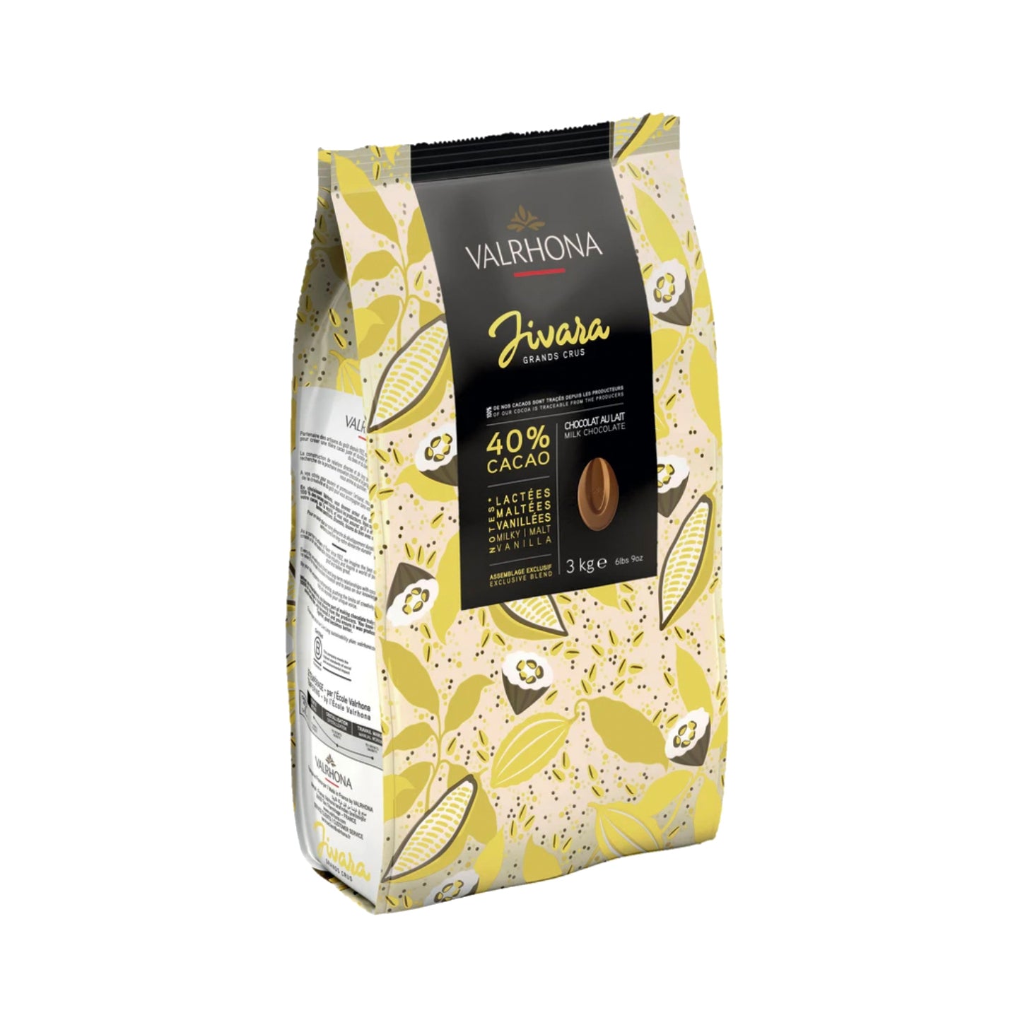 VALRHONA Jivara 40% Milk Chocolate Couverture - Premium Baking Chocolate for Desserts, Pastries & Professional Chefs - Perfect for Cake Decorating, Truffles & Chocolate Making
