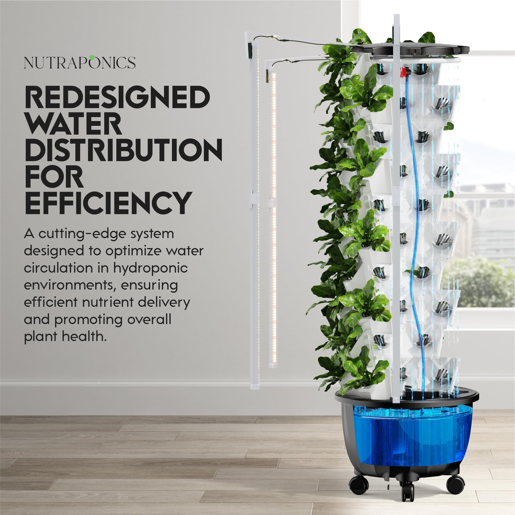 Automated Hydroponic Indoor Garden System - Vertical Aeroponic Tower with LED Grow Lights for Home Planting | Perfect for Small Spaces, Urban Farming & Fresh Herb Cultivation