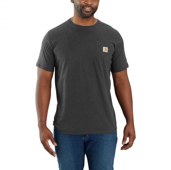 Carhartt Force® Relaxed Fit Midweight Short Sleeve Pocket T-Shirt - Carbon Heather - Durable Workwear for Construction, Outdoor & Casual Wear