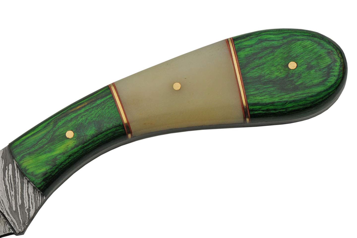 SZCO SUPPLIES 7 Inch Green Wood and Bone Handle Hunting Knife - Outdoor Survival, Camping, Bushcraft, and Skinning Tool