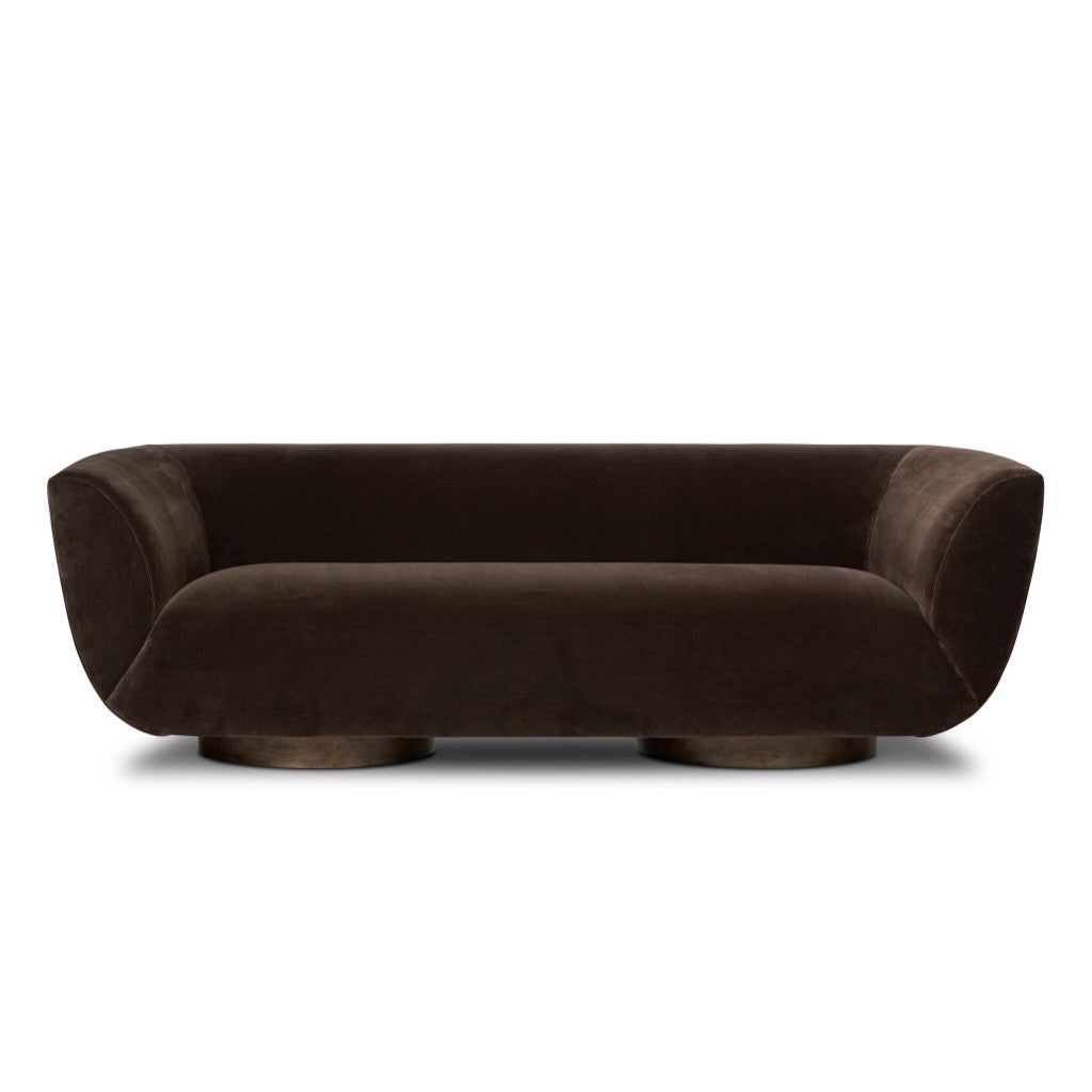Sabine Sofa - Surrey Cocoa Brown Upholstered Living Room Couch for Cozy Home & Office Decor