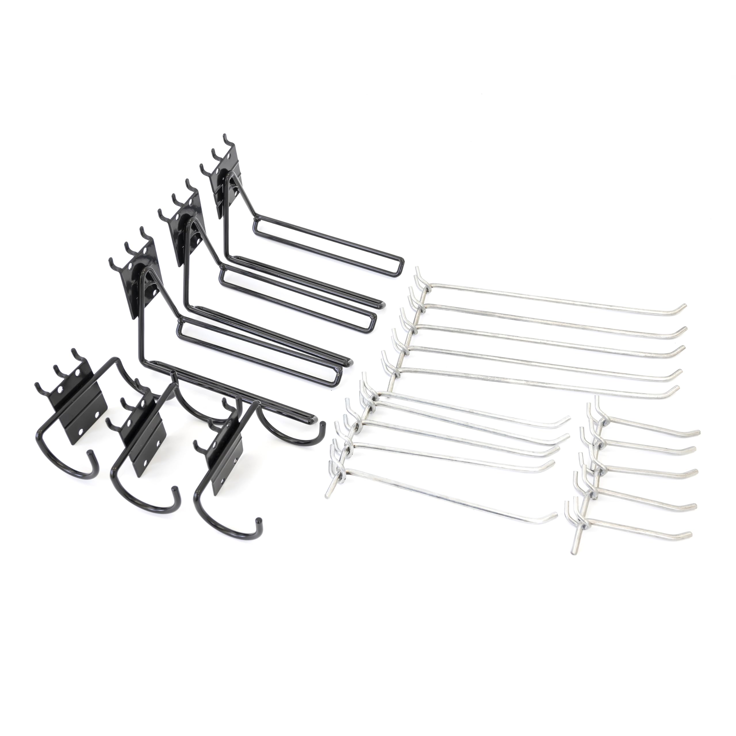 Heavy-Duty Pegboard Hook Set - 2 Impact Drill Hooks, 2 Large Drill Hooks, 2 Front Facing Garden Tool Hooks & 15 Utility Hooks for Garage Organization - Perfect for Tool Storage, Workshop & DIY Projects