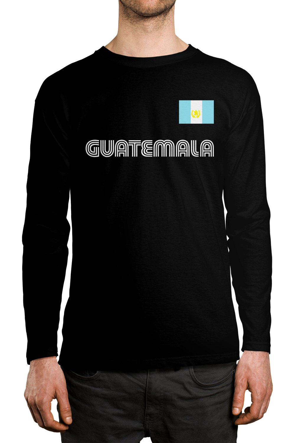 SpiritForged Apparel Guatemala Soccer Jersey - Men's Long Sleeve Football Shirt for Fans & Players - Perfect for Matchdays, Training & Casual Wear