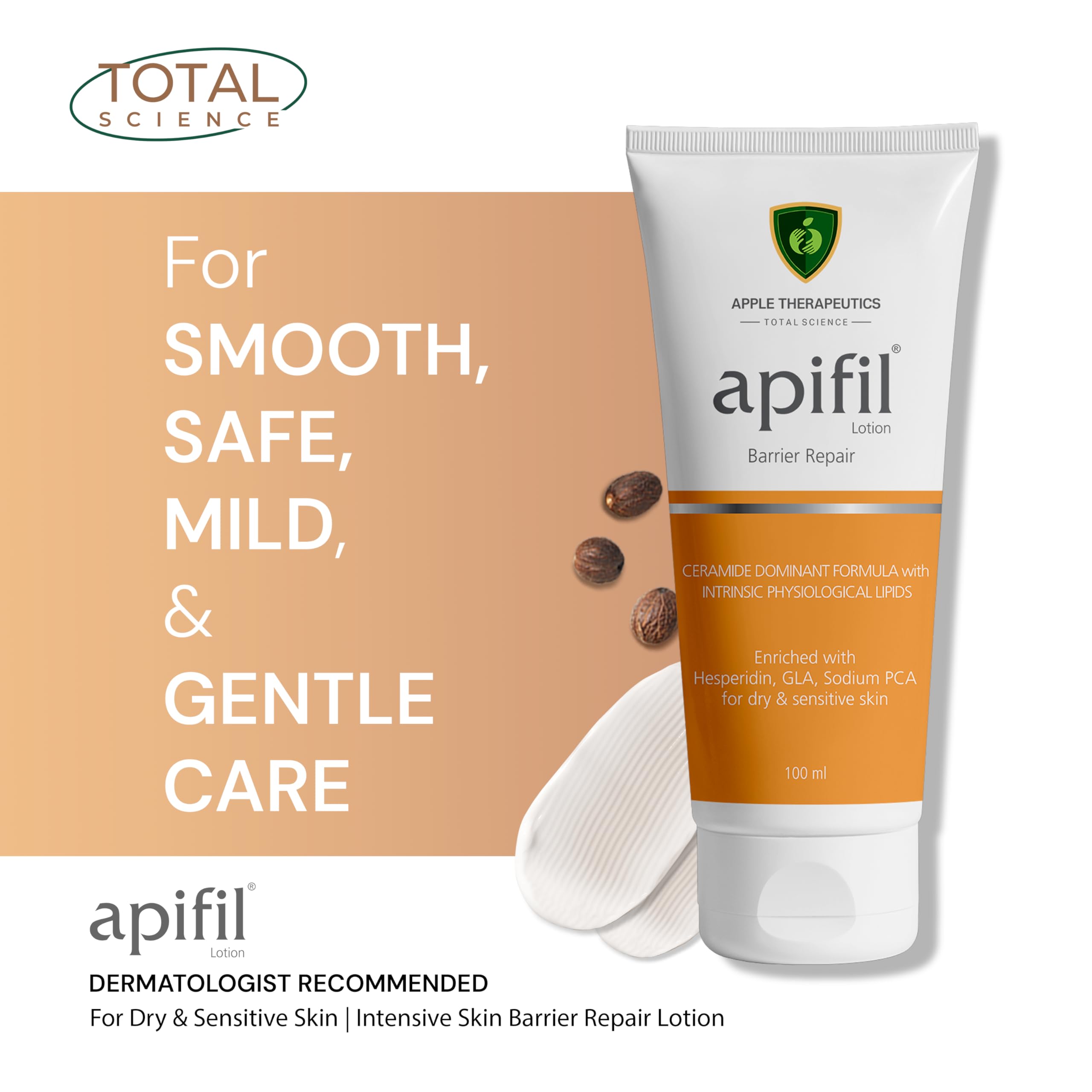 Apifil Barrier Repair Lotion with Ceramide, Lipids & GLA - Best Prescription Body Lotion for Dry & Sensitive Skin | Intensive Moisturizing & Skin Barrier Repair | 100ml | Perfect for Daily Hydration & Eczema Relief