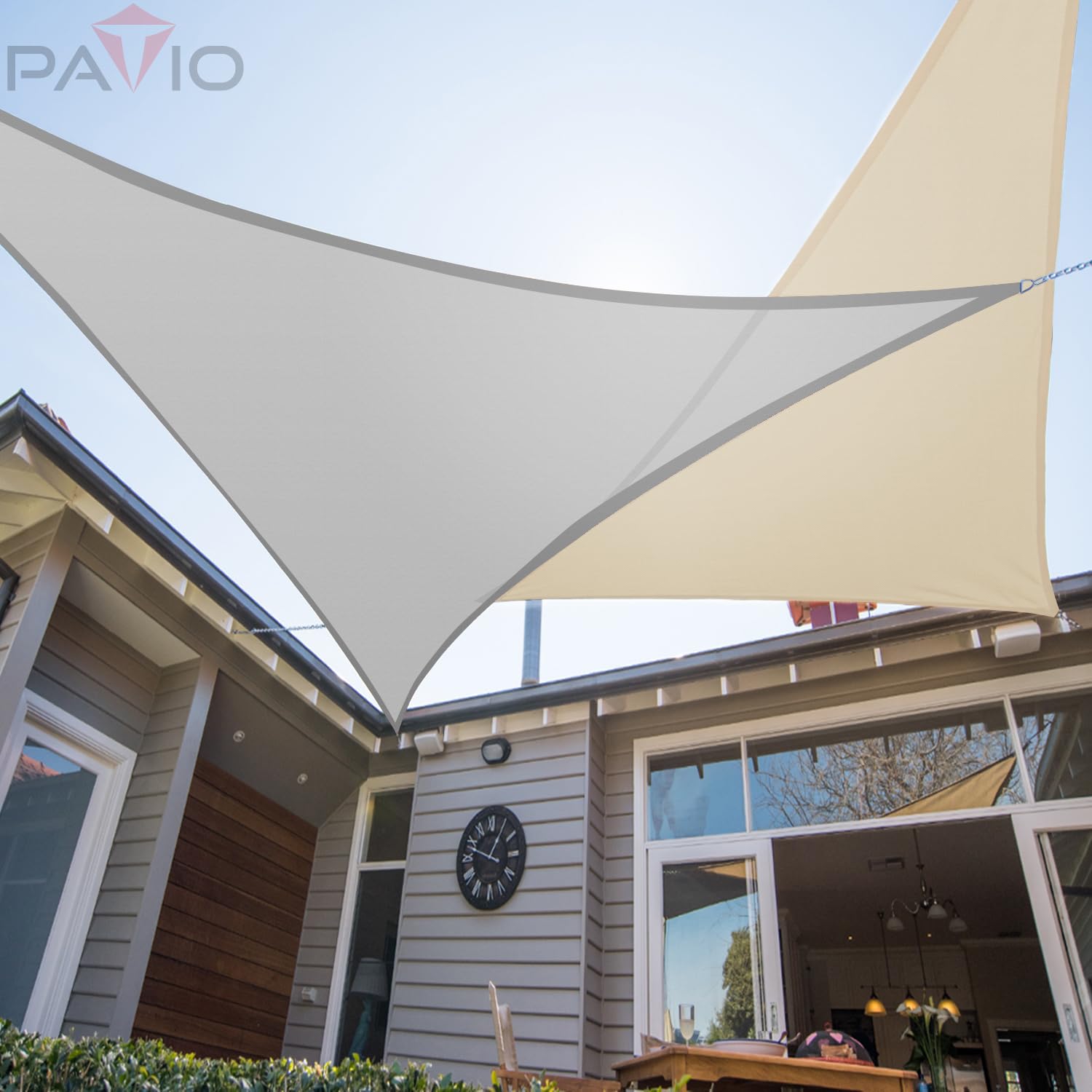 16' x 16' x 16' Waterproof Triangle Sun Shade Sail - 95% UV Block Gray Shade Canopy for Patio, Garden, Backyard & Deck | Outdoor Sun Protection, Pergola Cover, Poolside Shade & Play Area Shelter