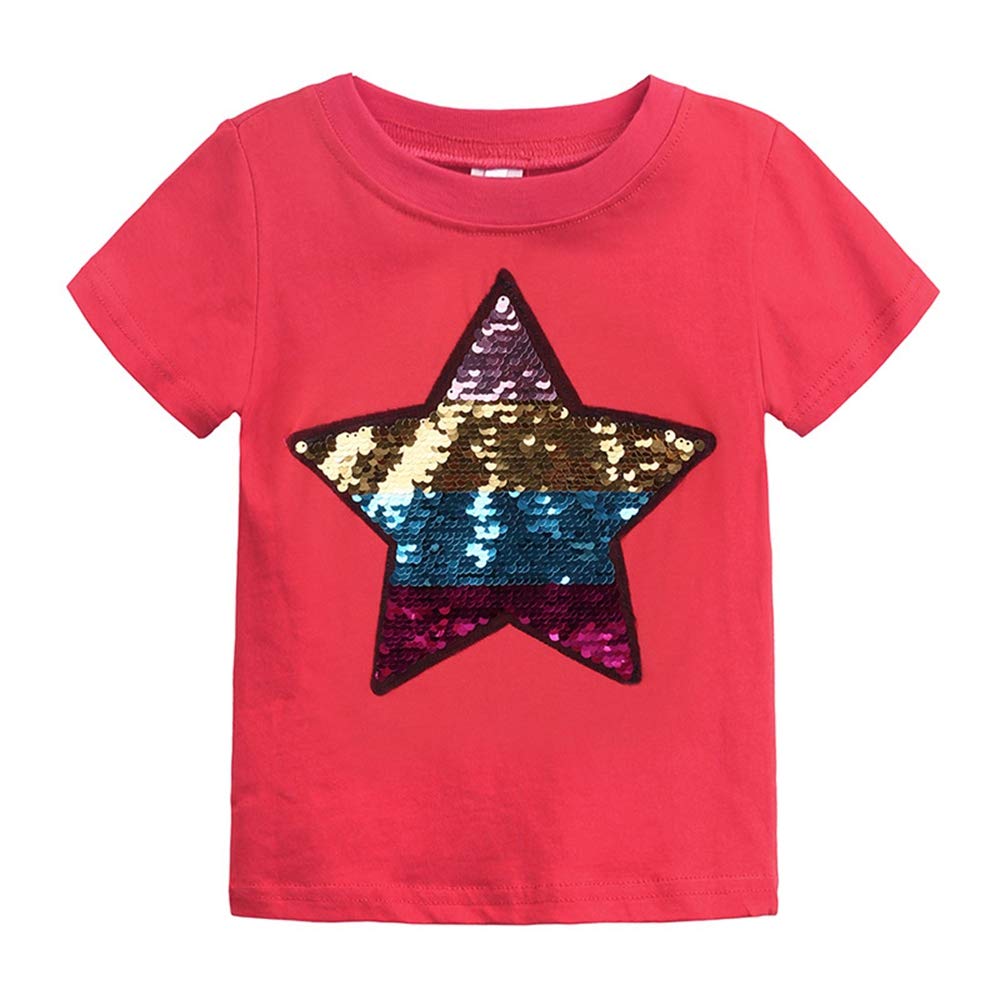 Kids Magic Flip Sequins T-Shirt - Short Sleeve Crew Neck Top for Play & Parties
