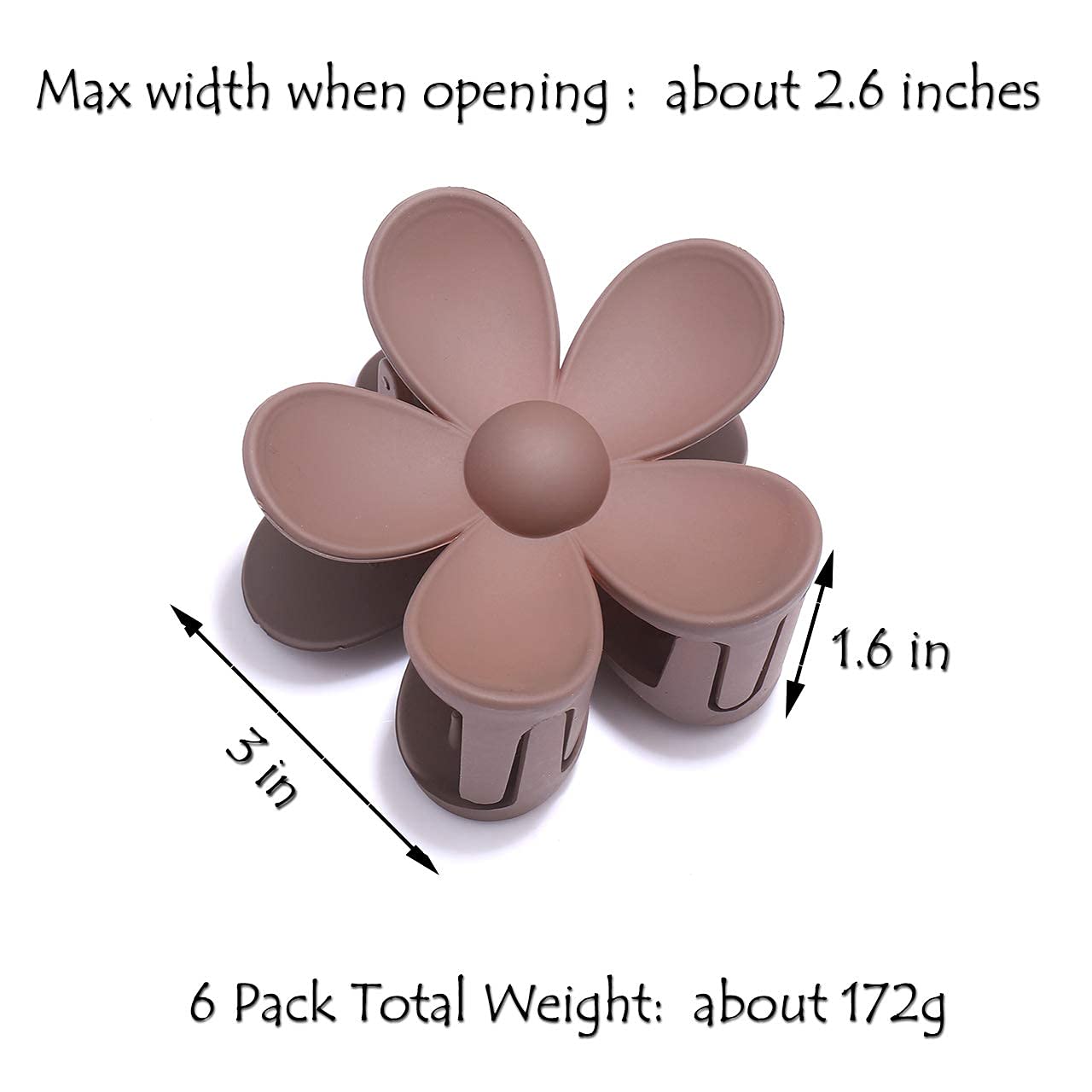 6 Pack Matte Non-Slip Hair Claw Clips for Women - Strong Hold Hair Clips for Thick, Medium & Thin Hair - Cute Pastel Hair Accessories for Girls & Women - Perfect for School, Work & Everyday Styling